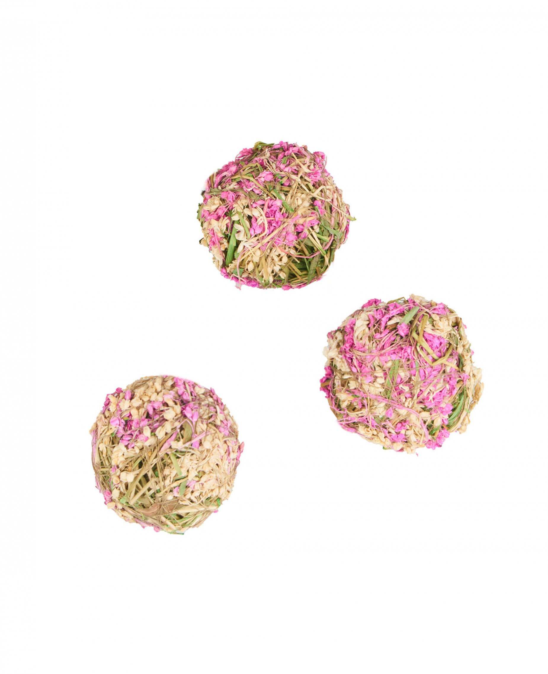 4 Deko Kugeln Blumen Weiß Rosa 5 cm