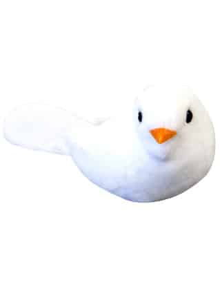 4 Deko Tauben Weiß aus Polyester