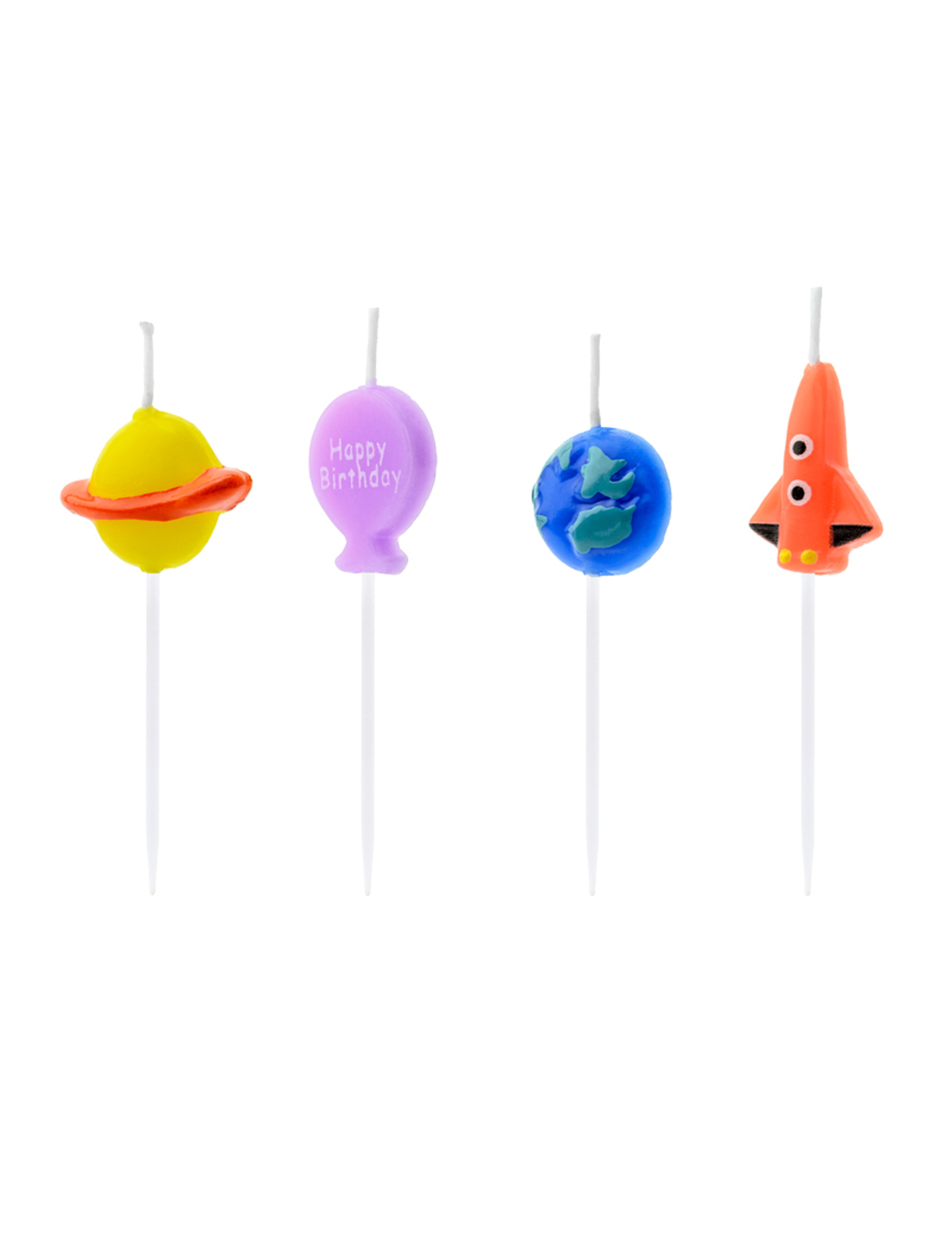 4 Geburtstagskerzen Astronaut 2 - 3 cm