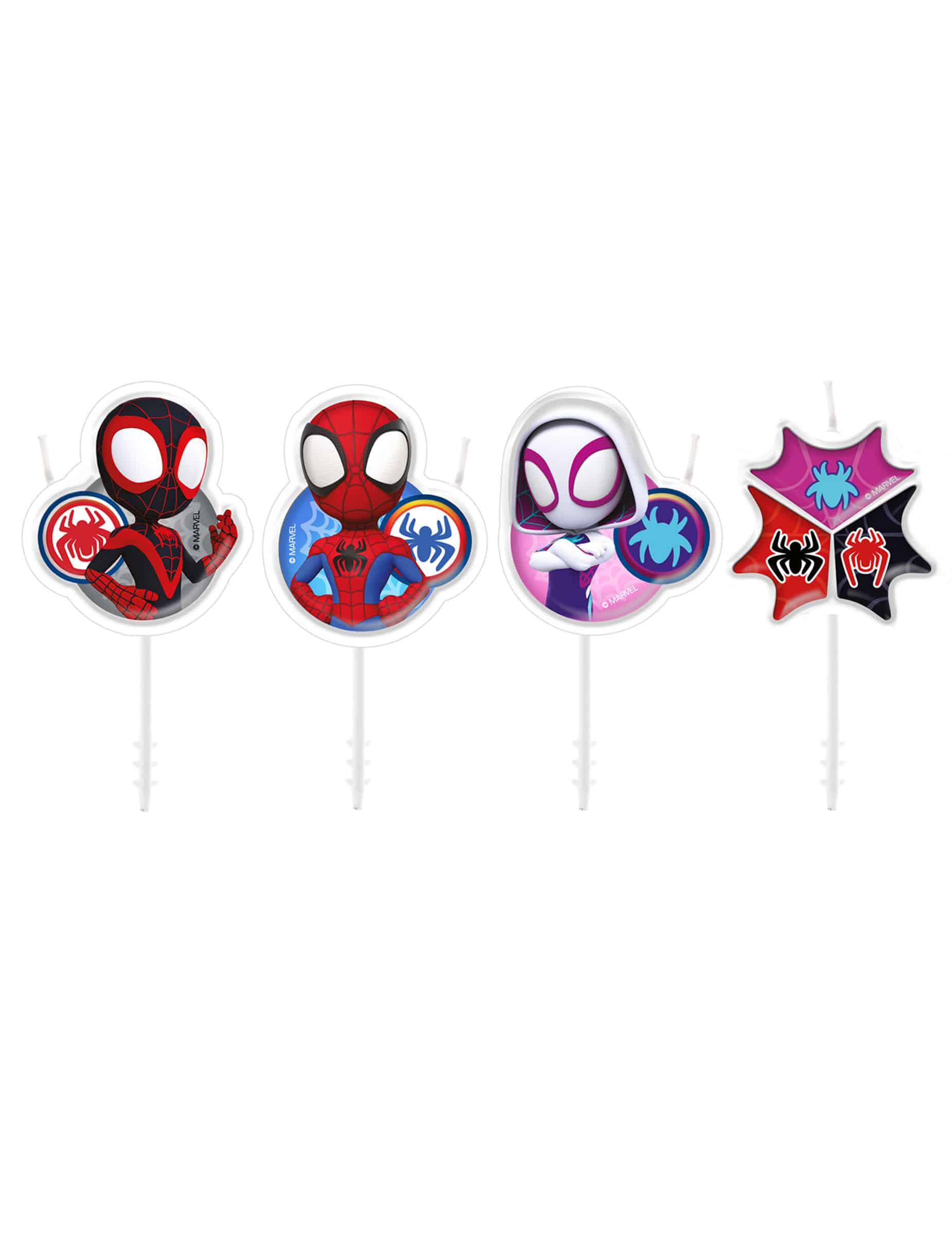 4 Geburtstagskerzen Spidey und seine Freunde