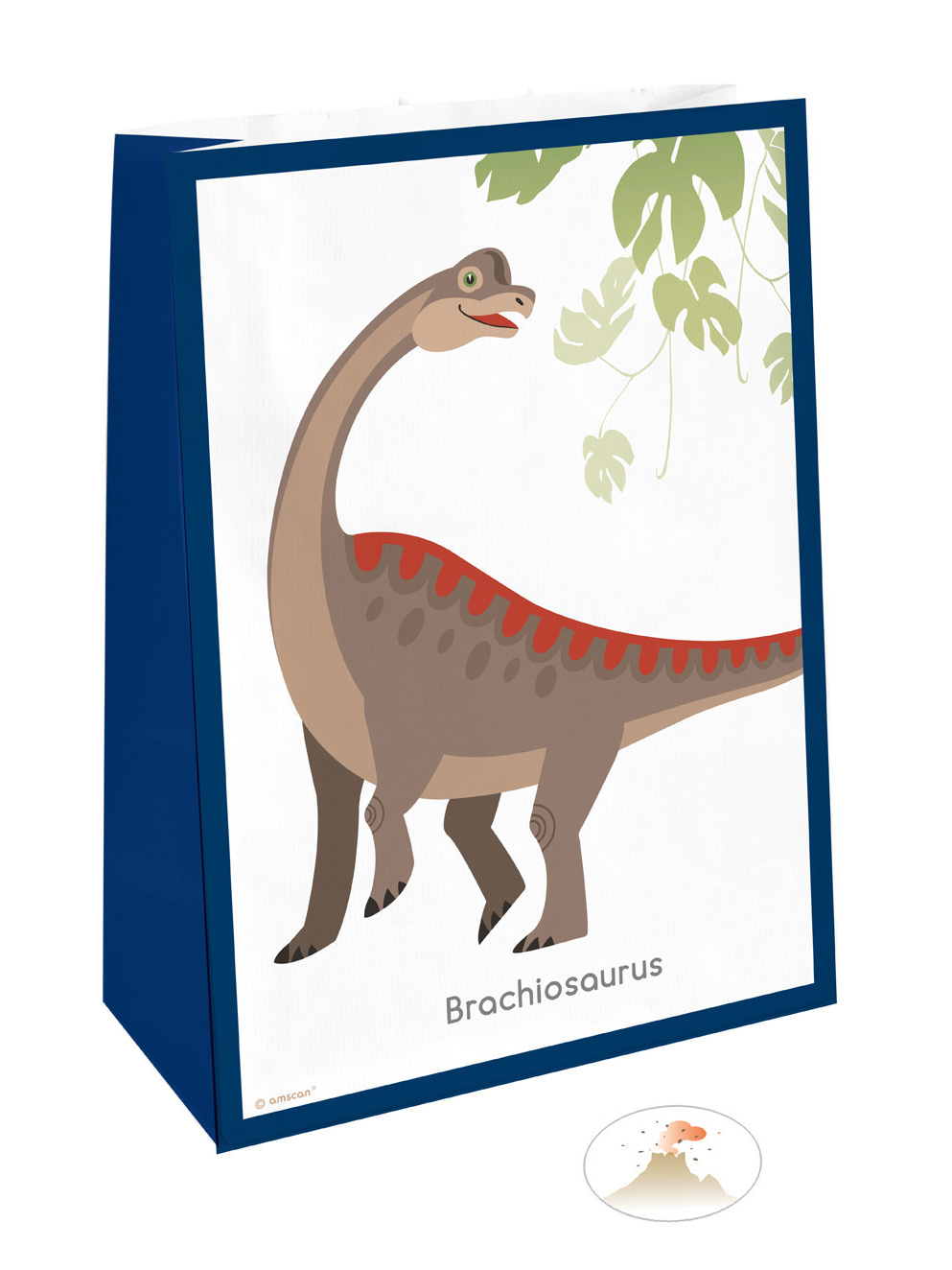 4 Geschenktüten Dinosaurier mit Stickern