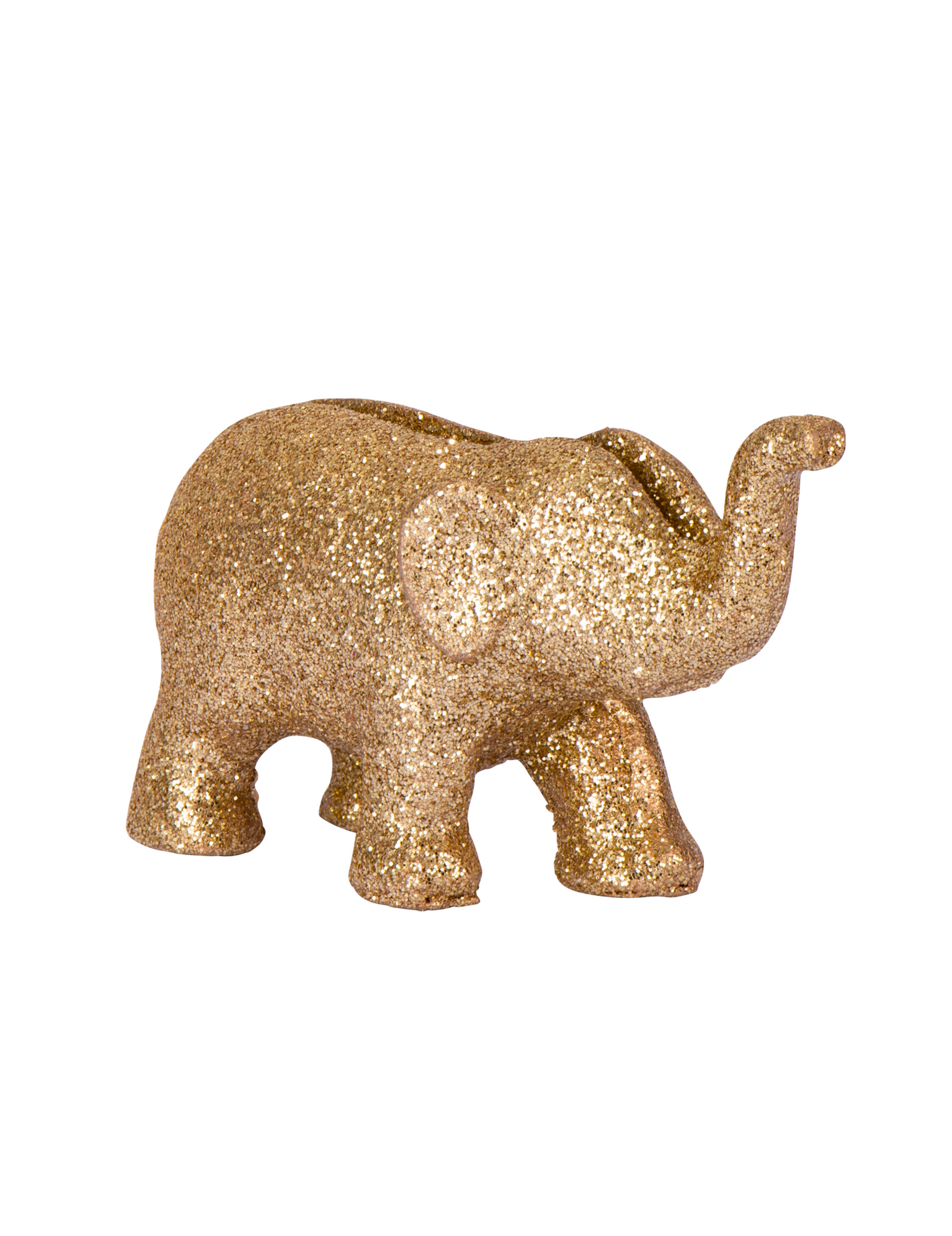 4 Goldene Elefanten-Tischkartenhalter aus Kunstharz 7 x 4 cm Party