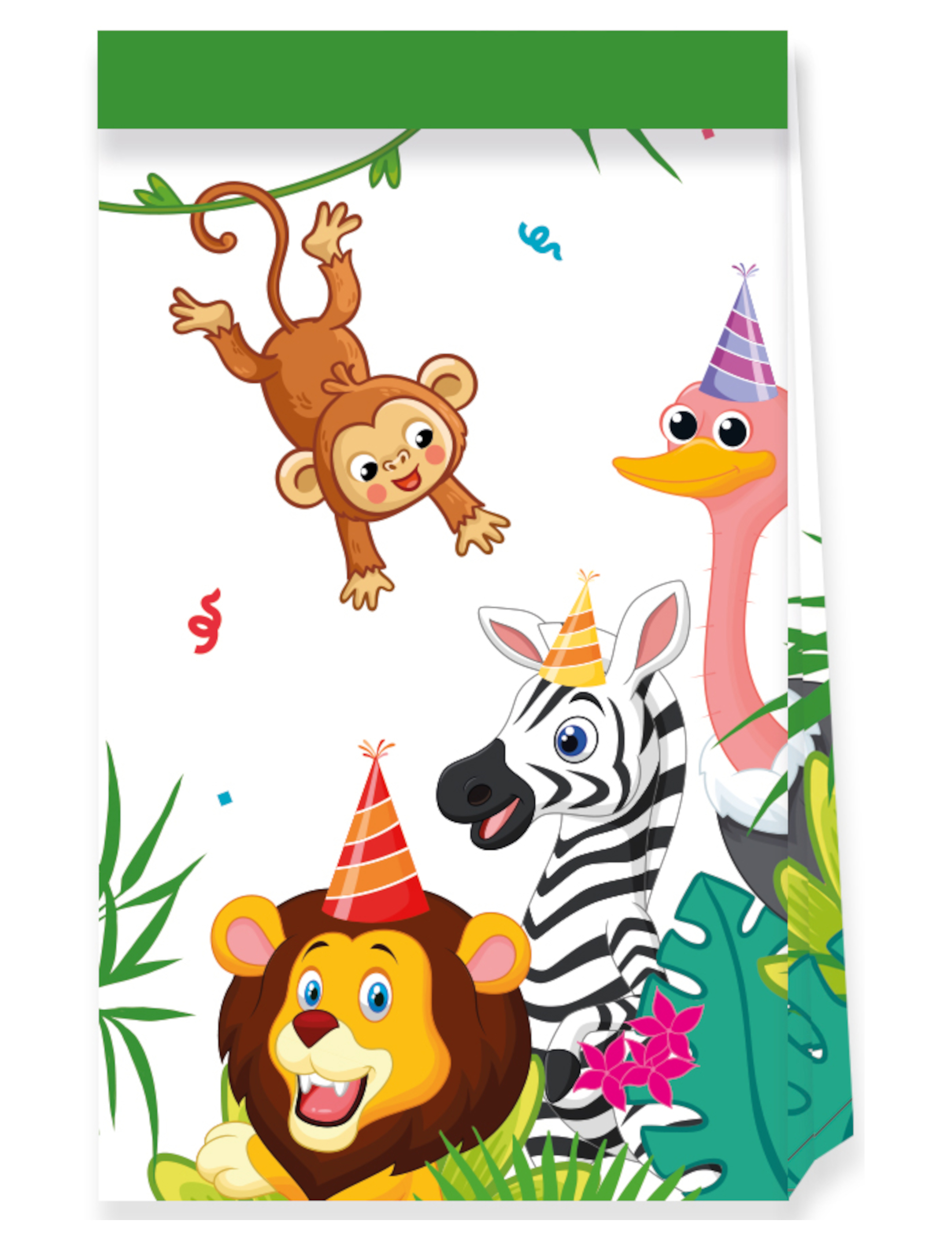 4 Jungle Balloons Papiertüten 22 x 13 cm Safari Tiere