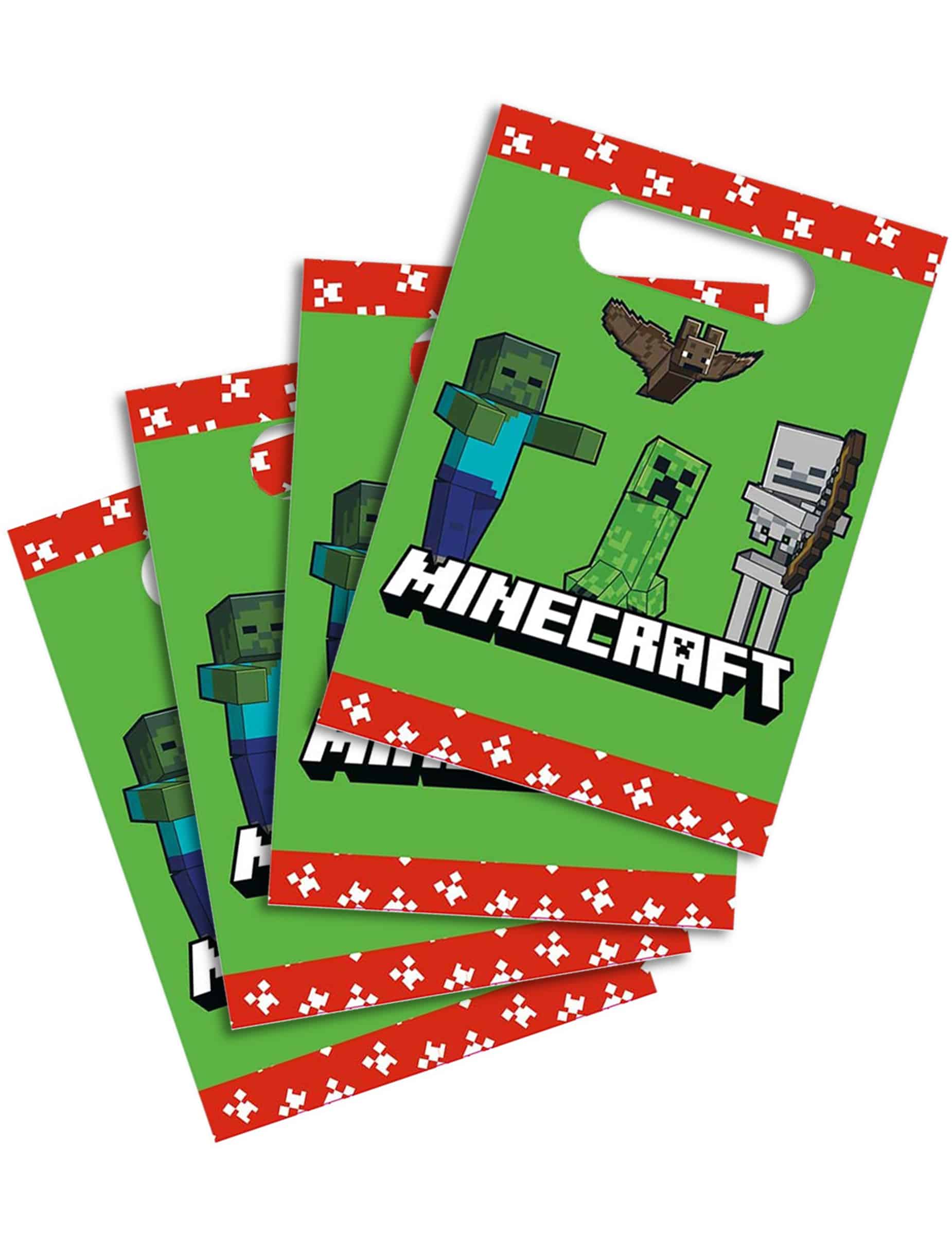 4 Minecraft Geschenktüten aus Papier