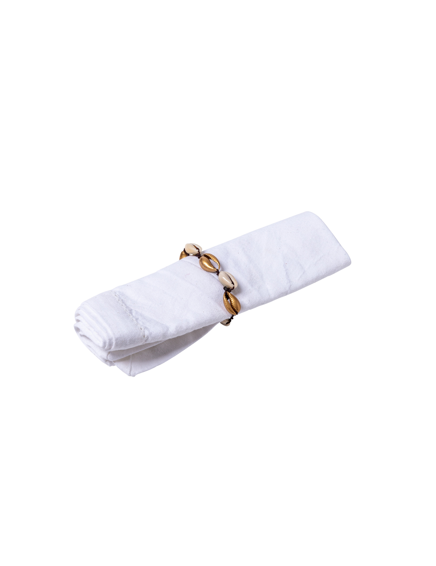4 Serviettenringe natürliche und goldene Muscheln 5 cm maritimes Dekor