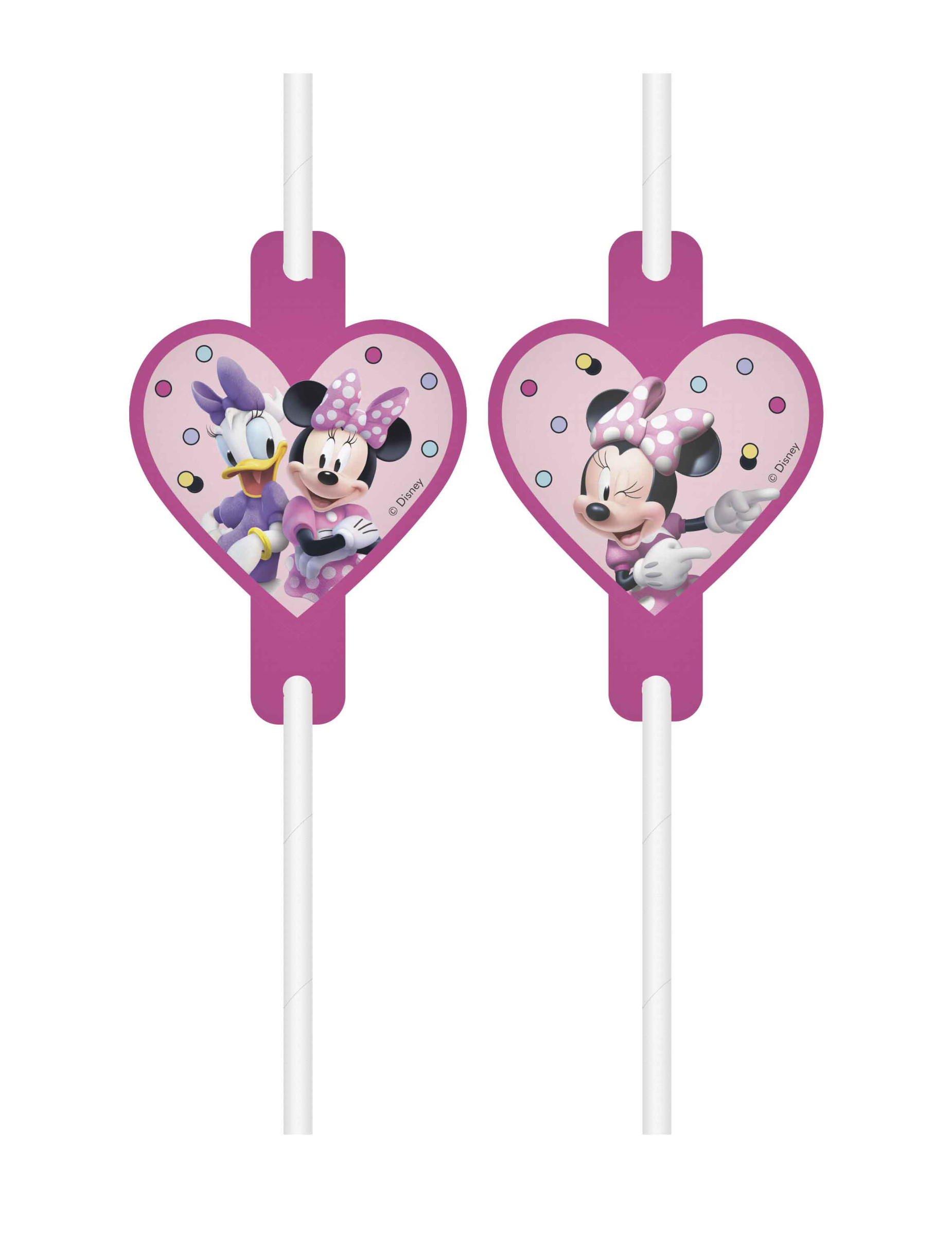 4 Strohhalme Minnie Maus Junior rosa