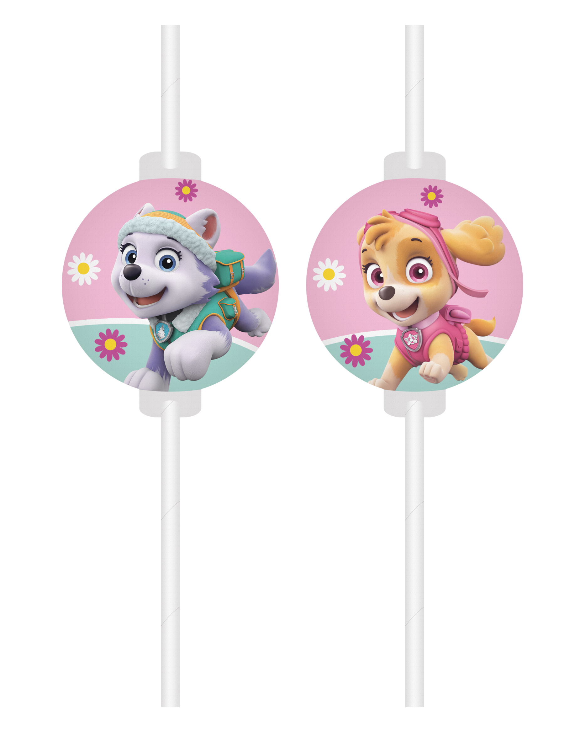 4 Strohhalme Paw Patrol Skye Paw Patrol rosa