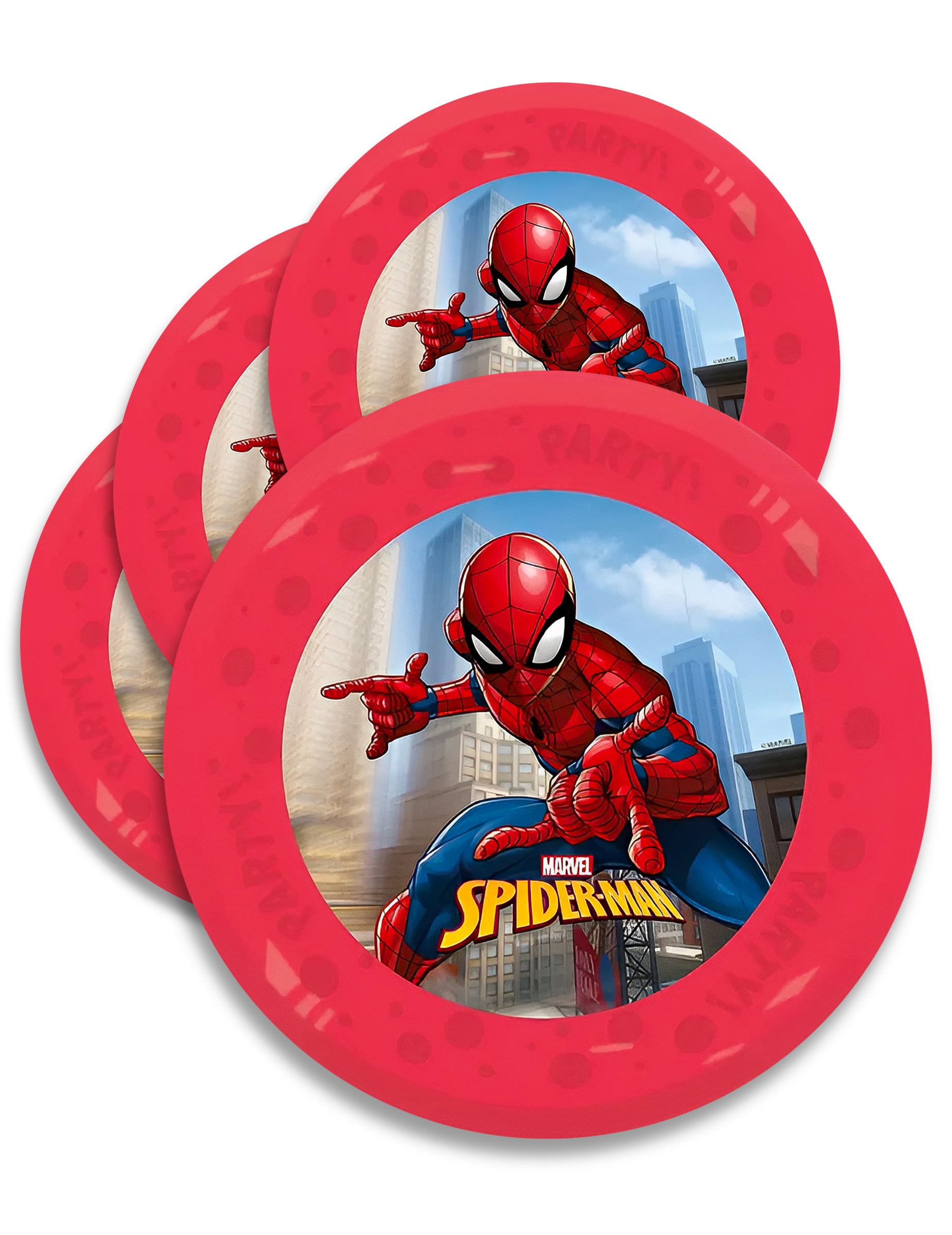 4 Wiederverwendbare Spiderman Teller 21 cm