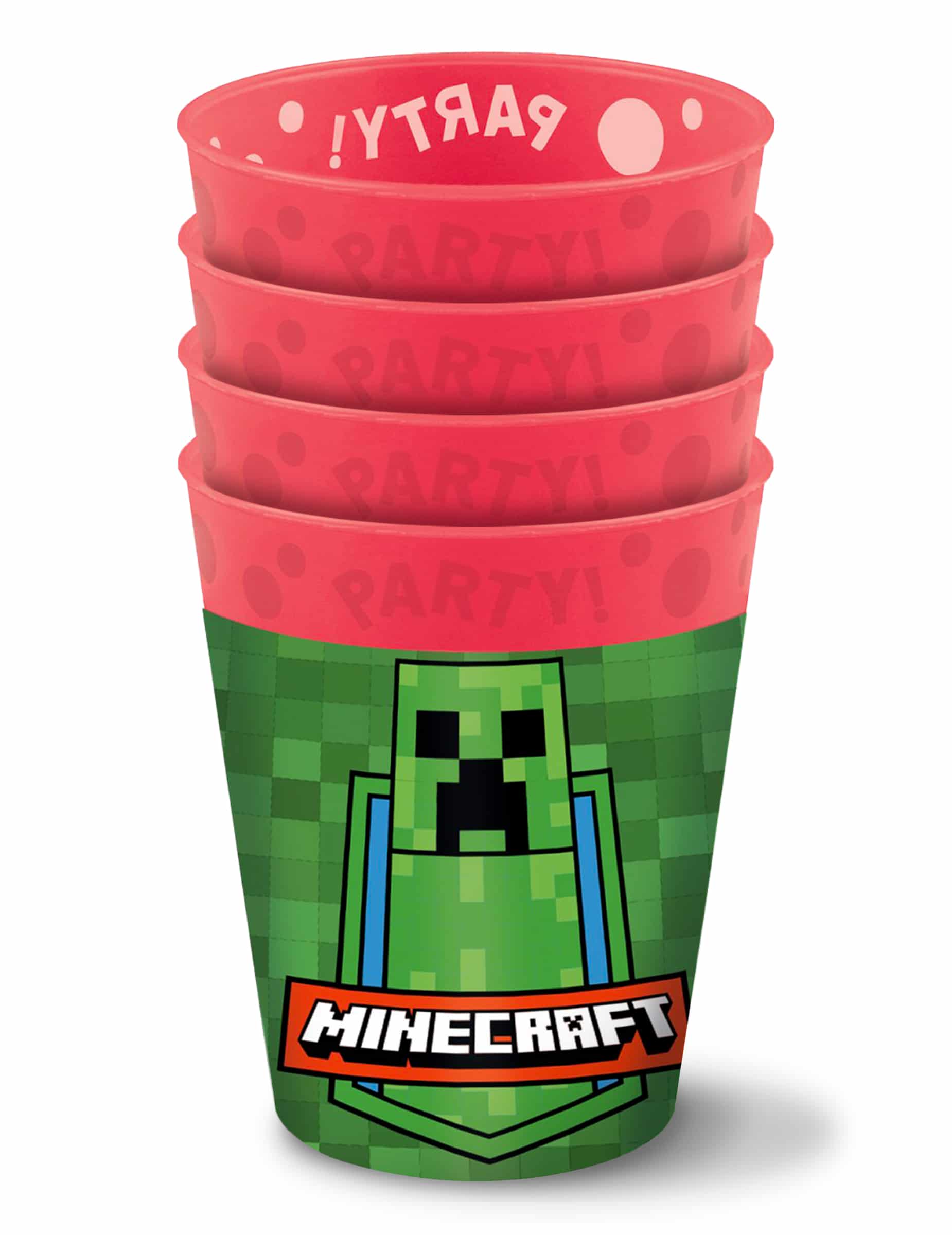 4 Wiedervwendbare Minecraft Becher 250ml