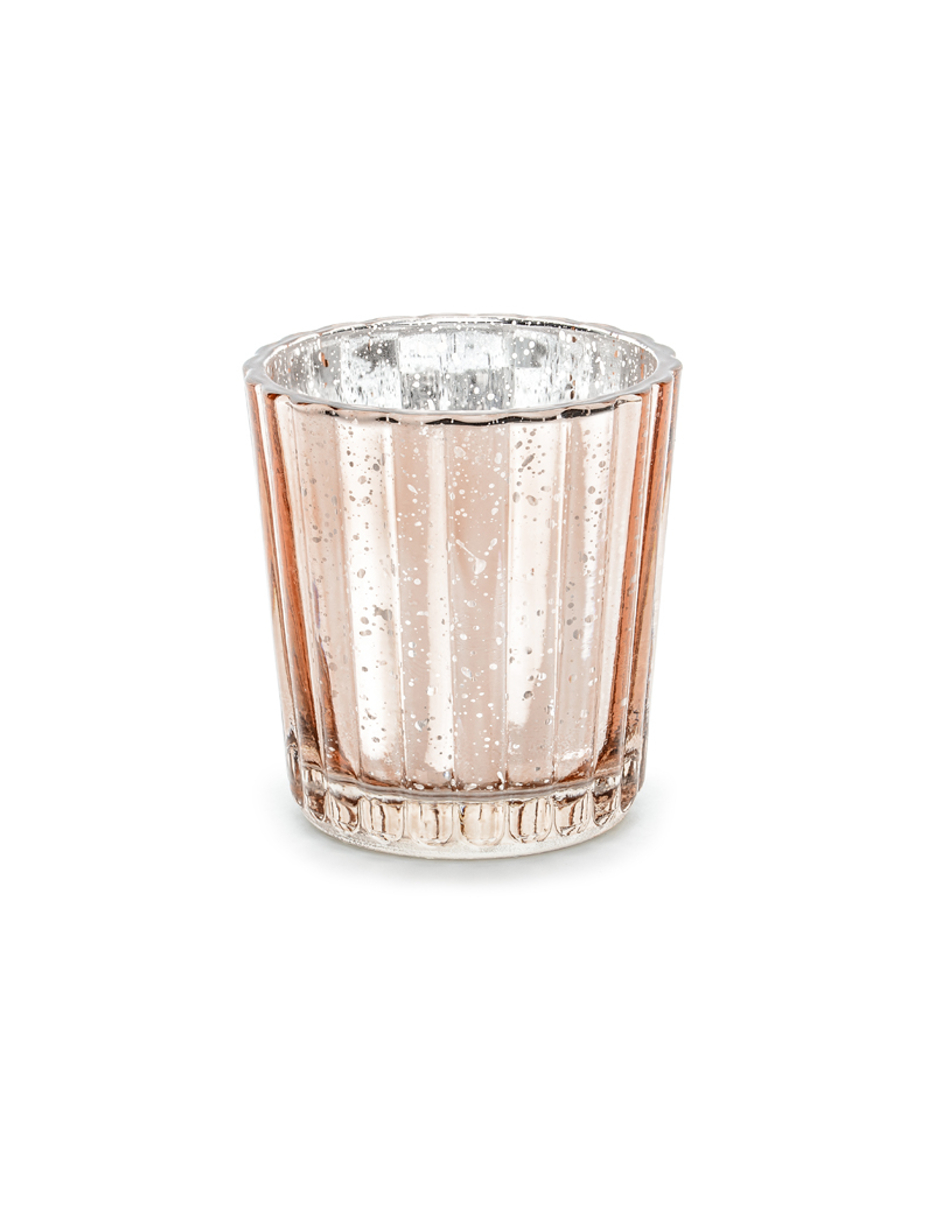 4 Windlichter aus Glas Rosegold 6 cm für Kerzen