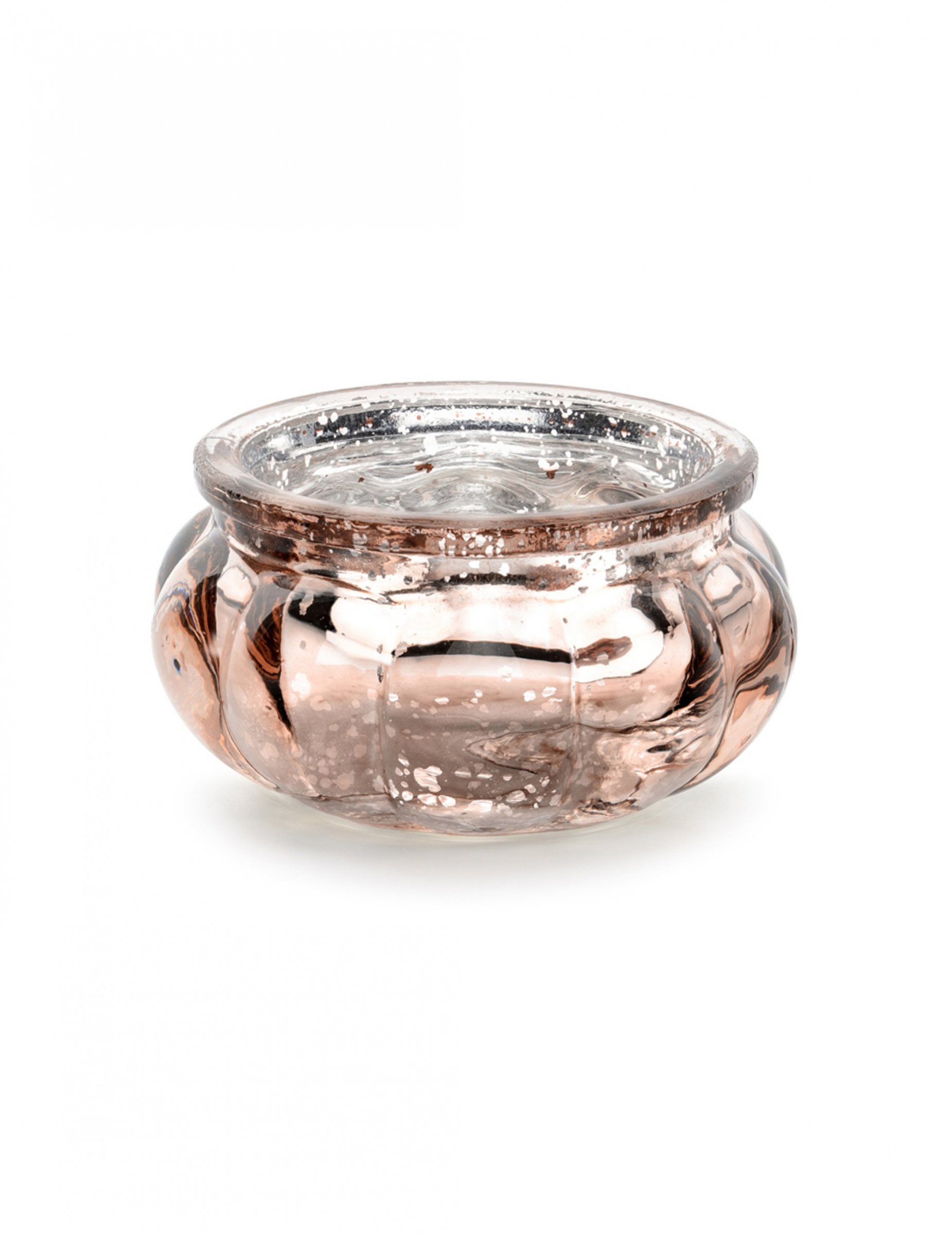 4 Windlichter aus Spiegelglas roségold 6 x 3 cm für Weihnachten