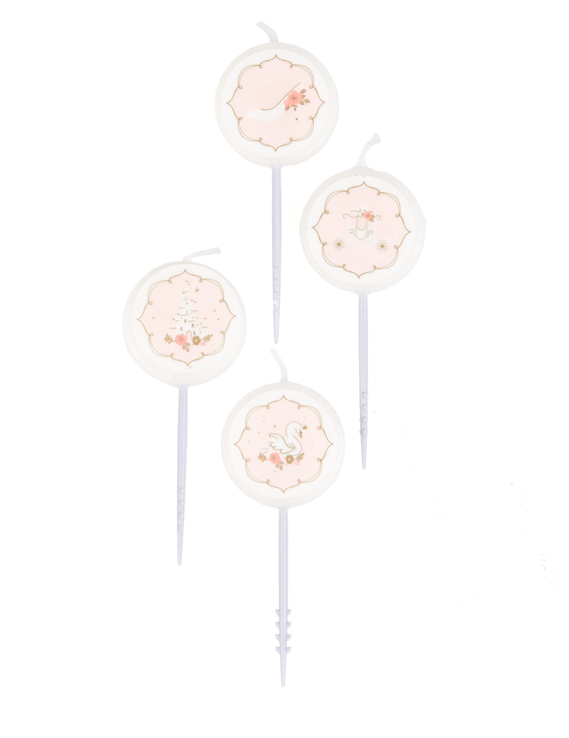 4 kleine Prinzessin-Kerzen in Rosa für Kuchen 7