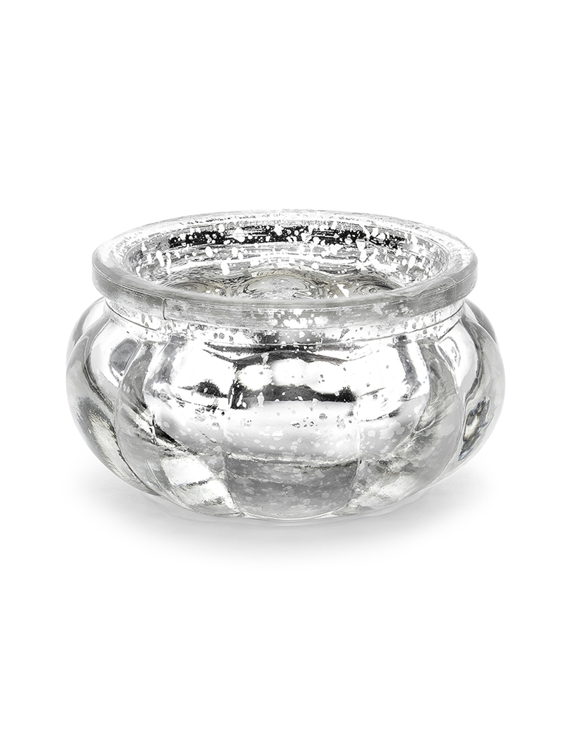 4 silberne Spiegelglas-Teelichthalter 6 x 3 cm Tischdeko