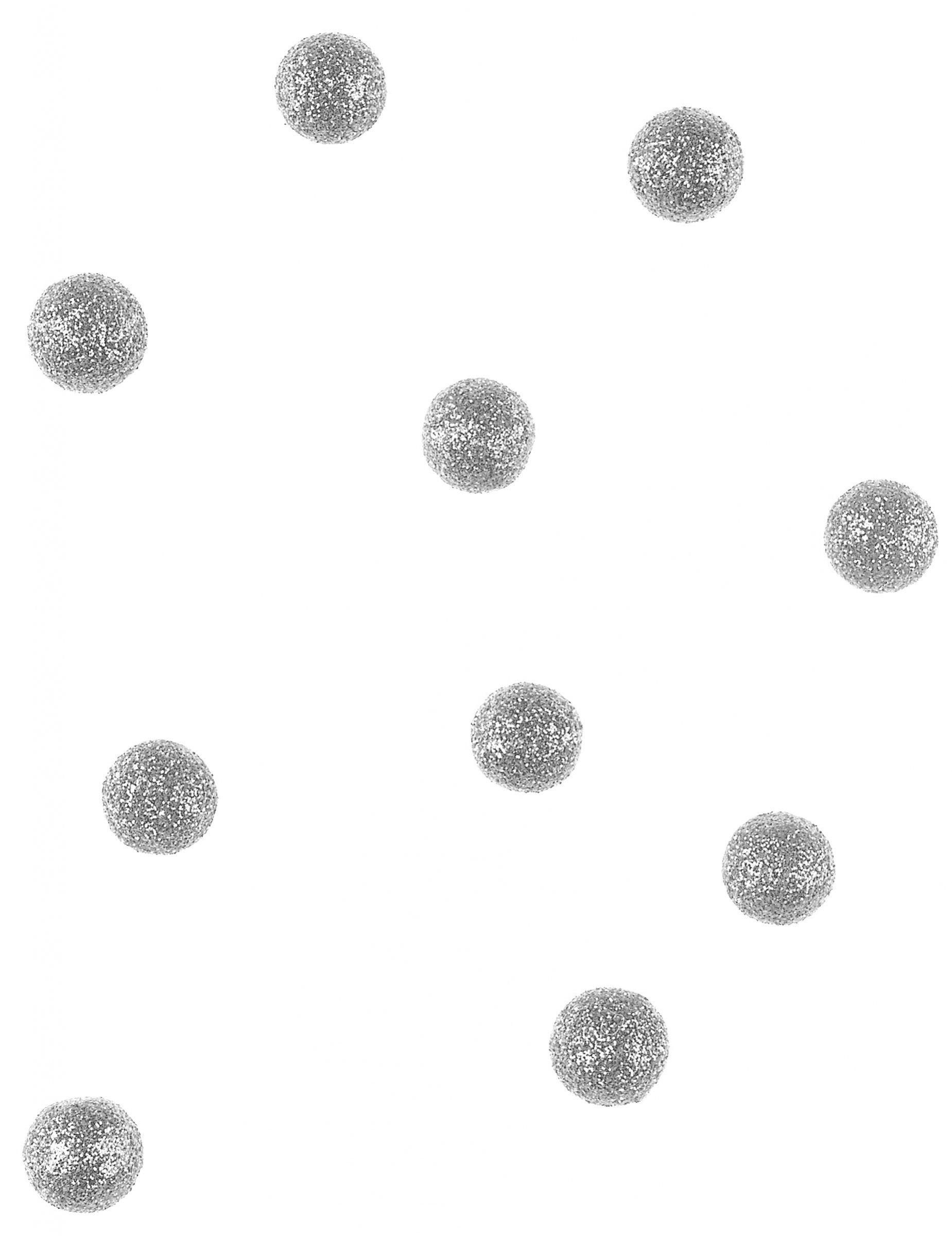 40 Glitzer-Dekokugeln Silber 12mm aus Schaumstoff