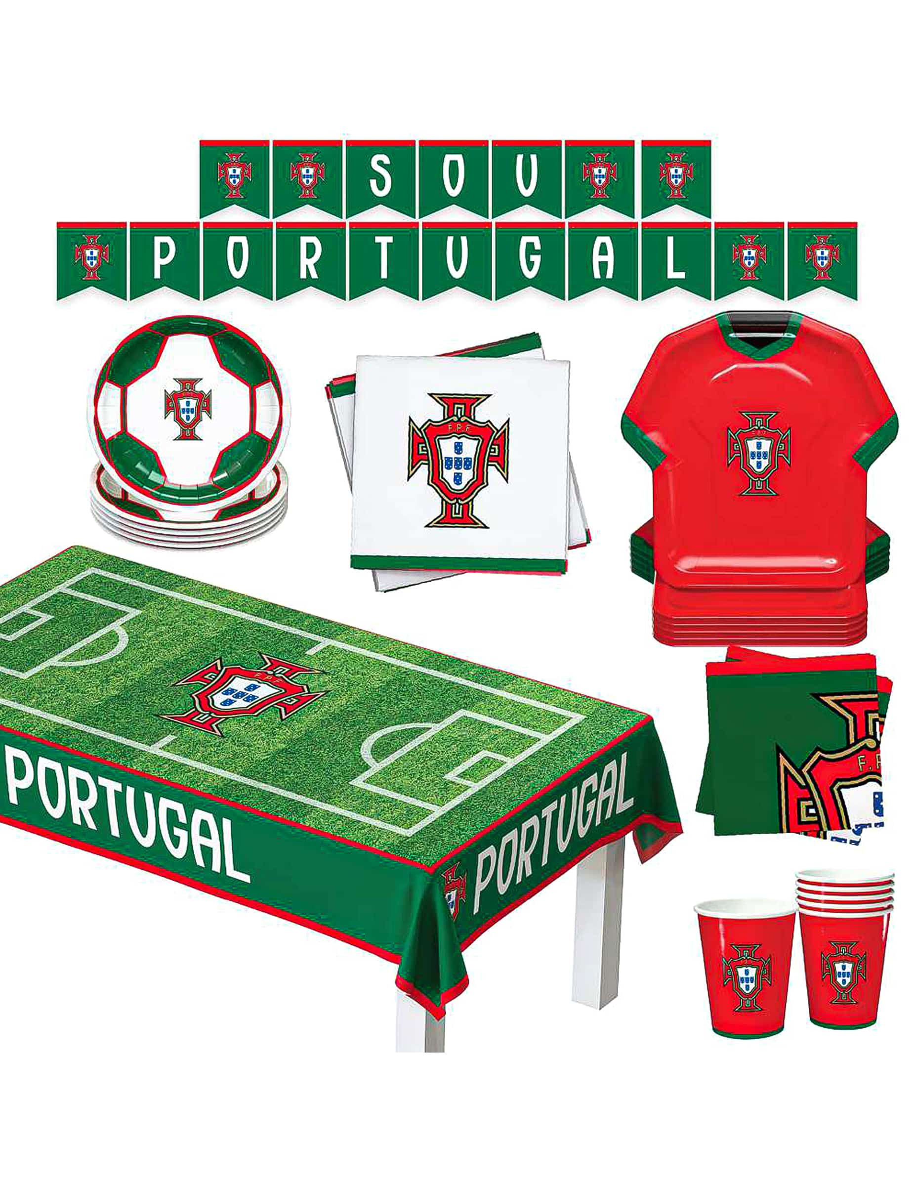 44-teiliges Portugal Fußball Nationalelf Party-Set