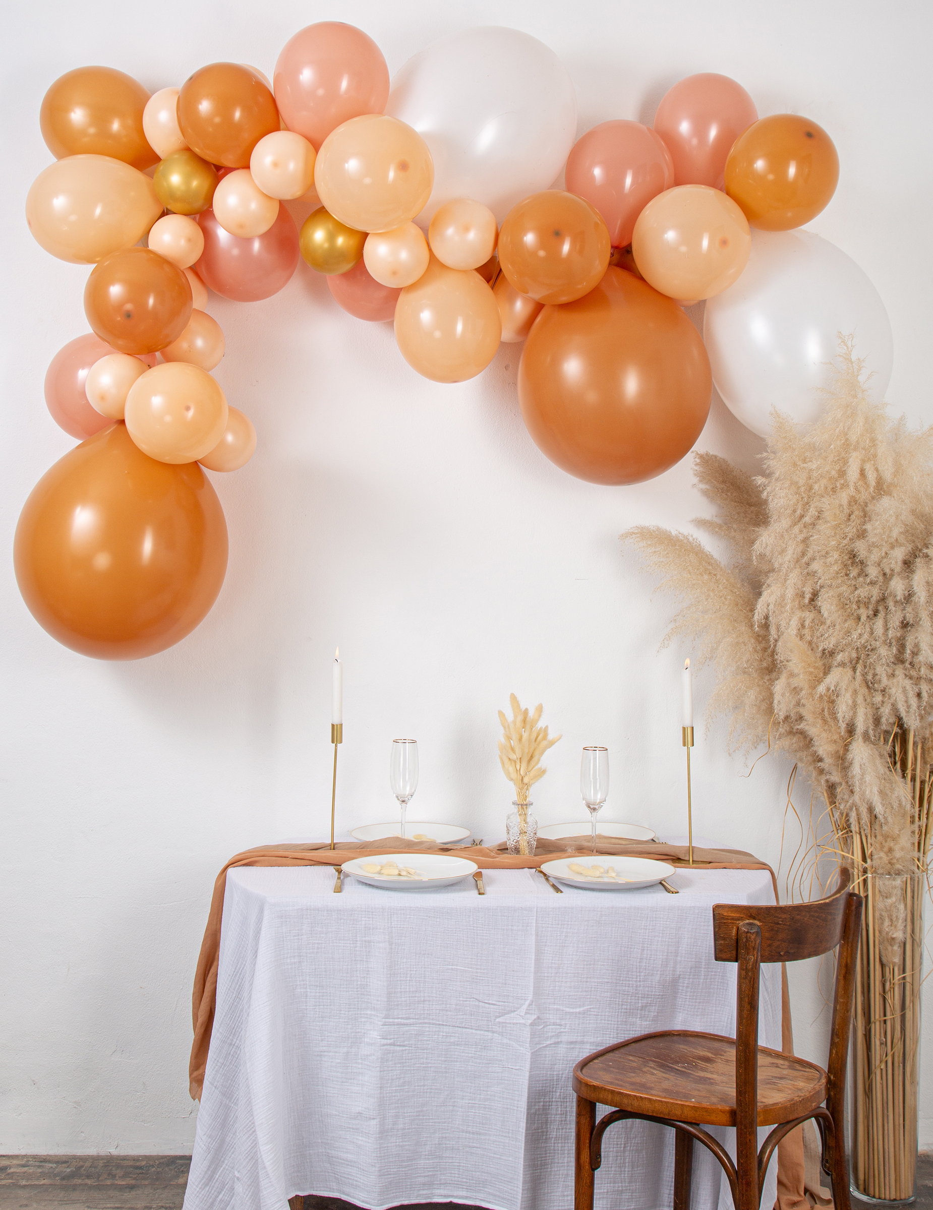 46-teiliges Boho Ballonbogen-Set für Hochzeit + Geburtstag