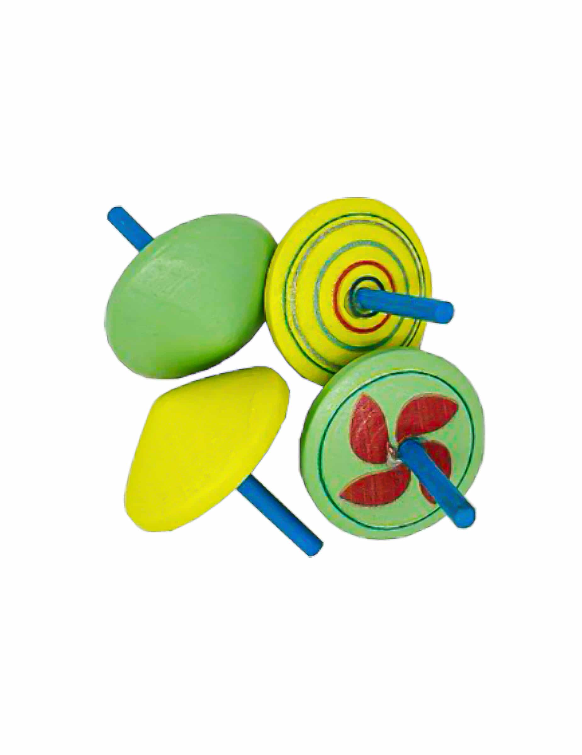 4er-Set bunte Holzkreisel
