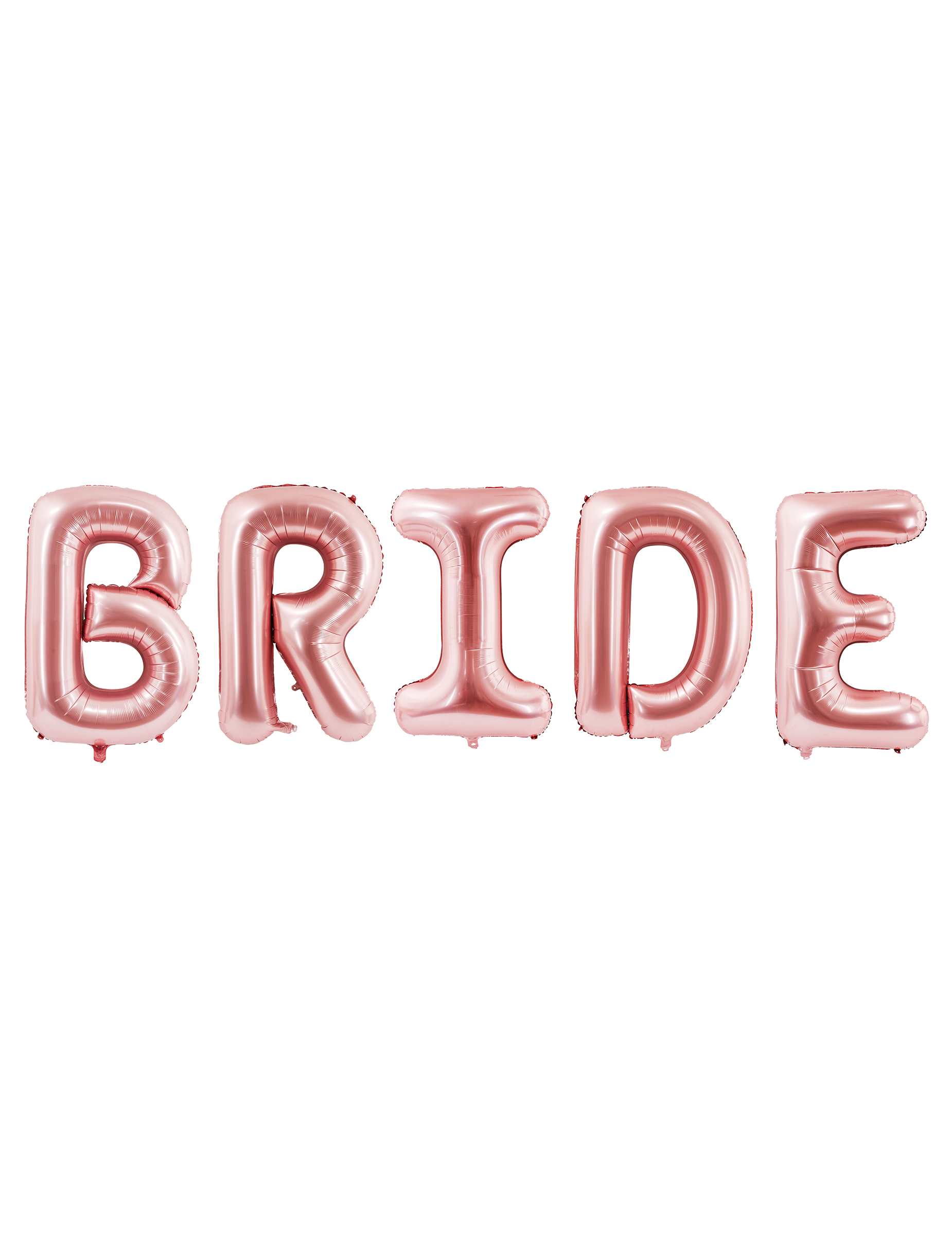 5 Buchstabenballons "Bride" in Roségold – 280 x 86 cm für JGA