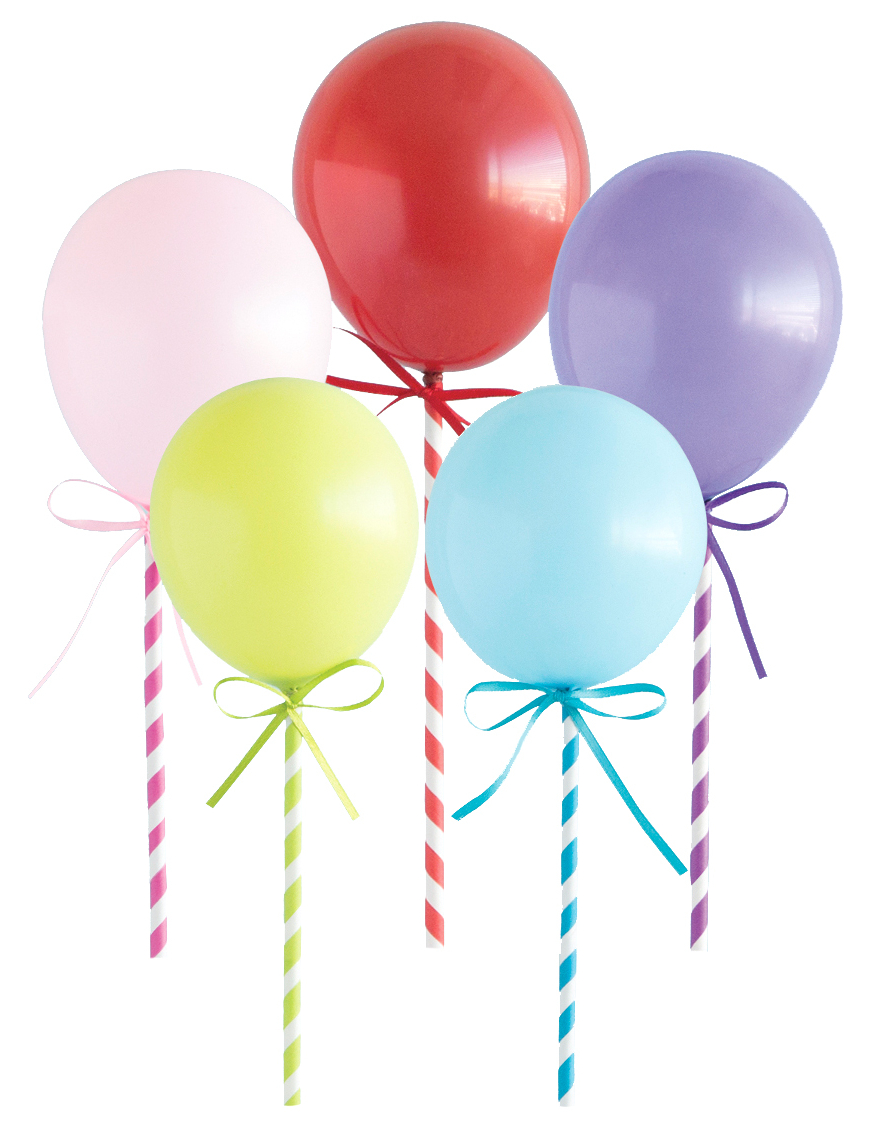5 Mini-Ballon Tortendeko-Set Bunt 12 cm zum Selbermachen