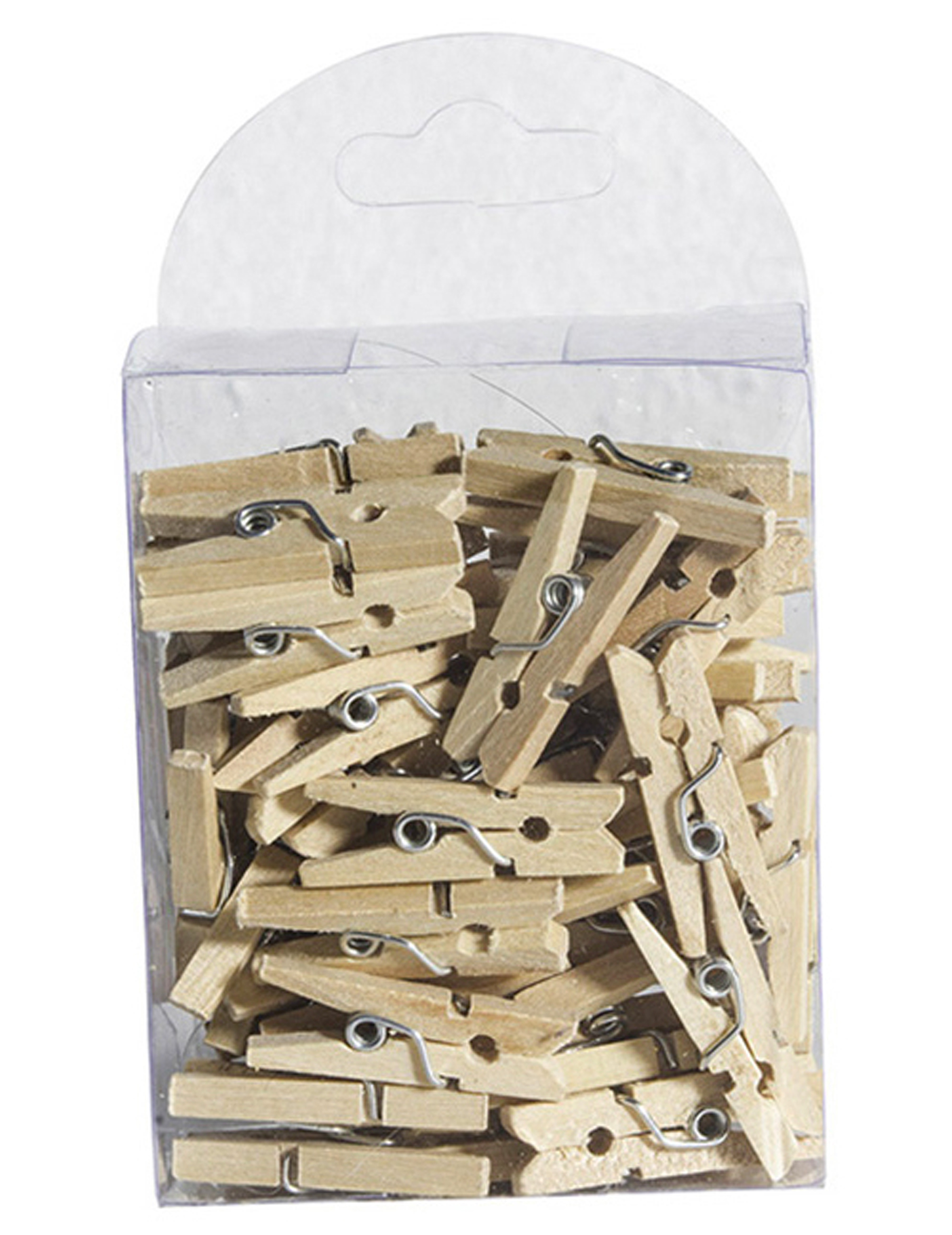 50 Mini Wäscheklammern aus Holz 2