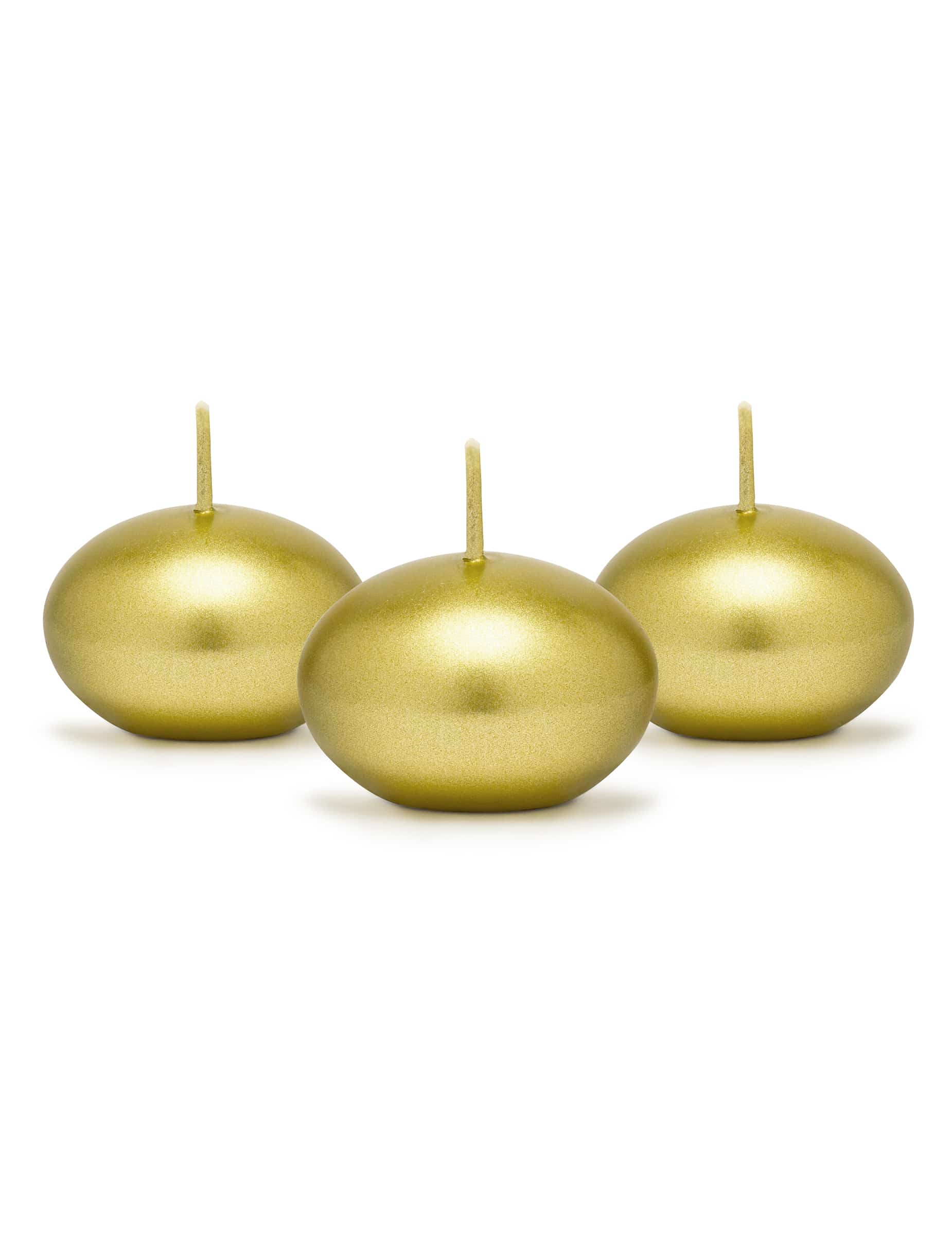50 schwimmende Kerzen Gold-Metallic 40 mm