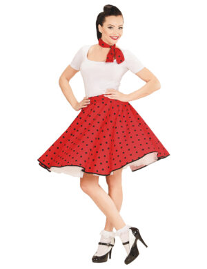50er Jahre Damen-Rock und -Halstuch rot