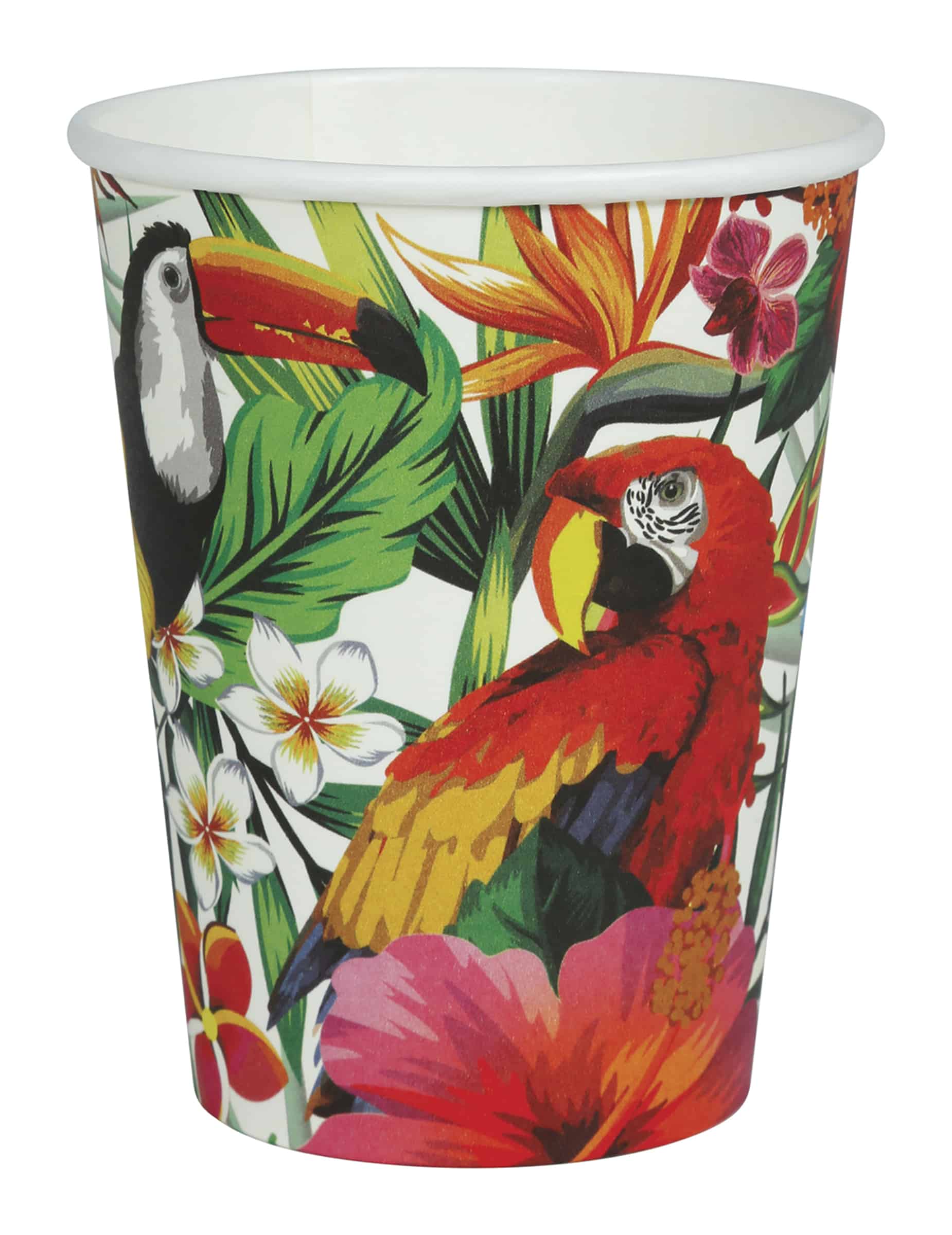 6 Becher Tropische Vögel 240 ml