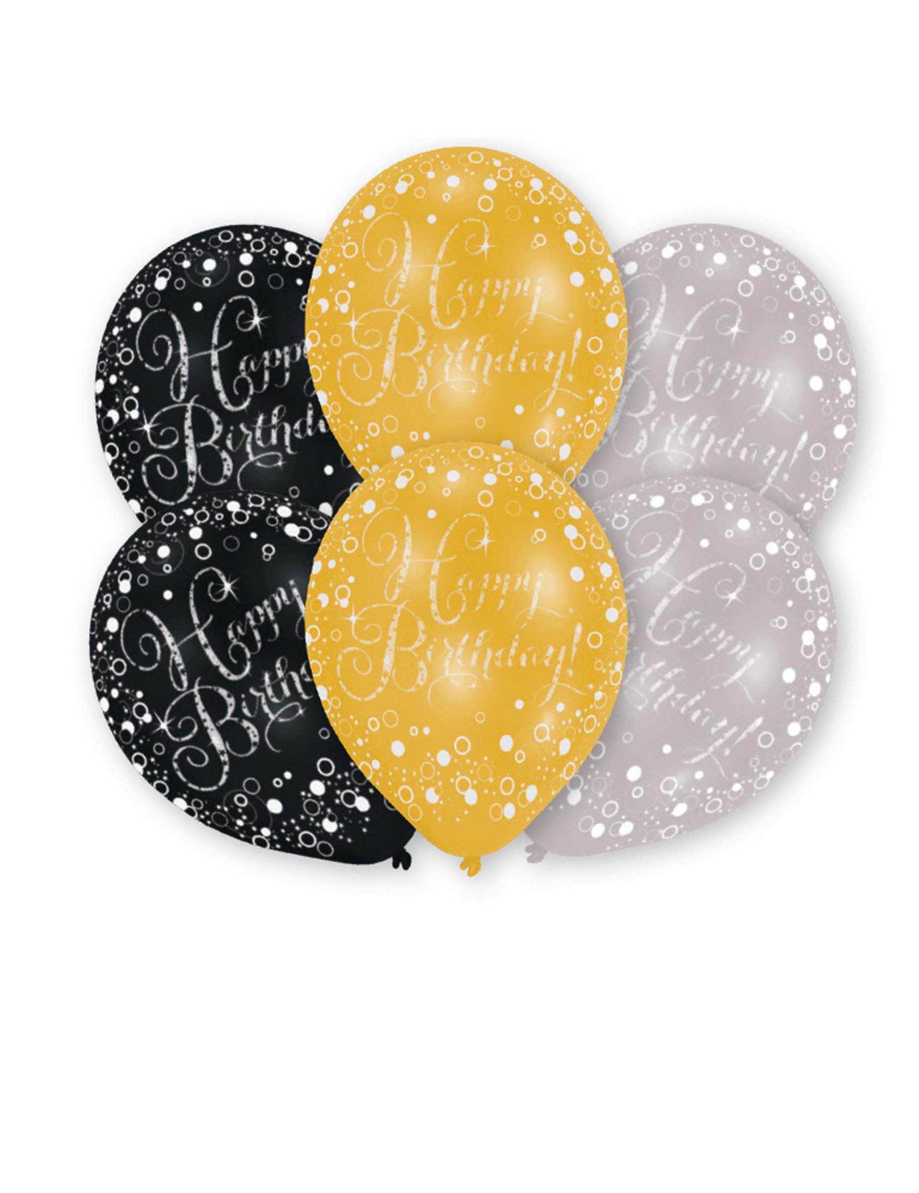6 Funkelnde Feier Happy Birthday Latexballons 27 cm