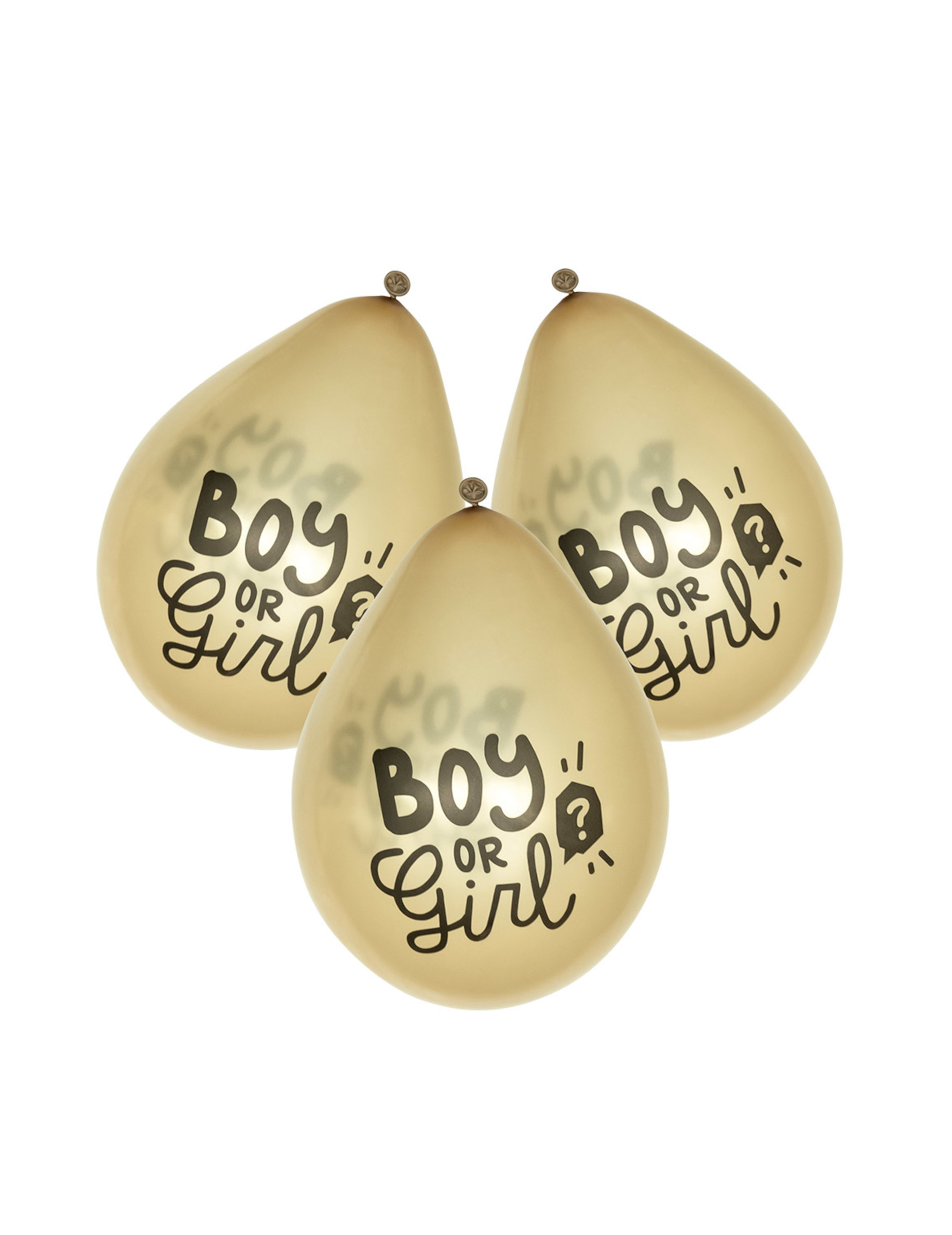 6 Goldene Boy or Girl Latex-Luftballons 23 cm für Gender Reveal