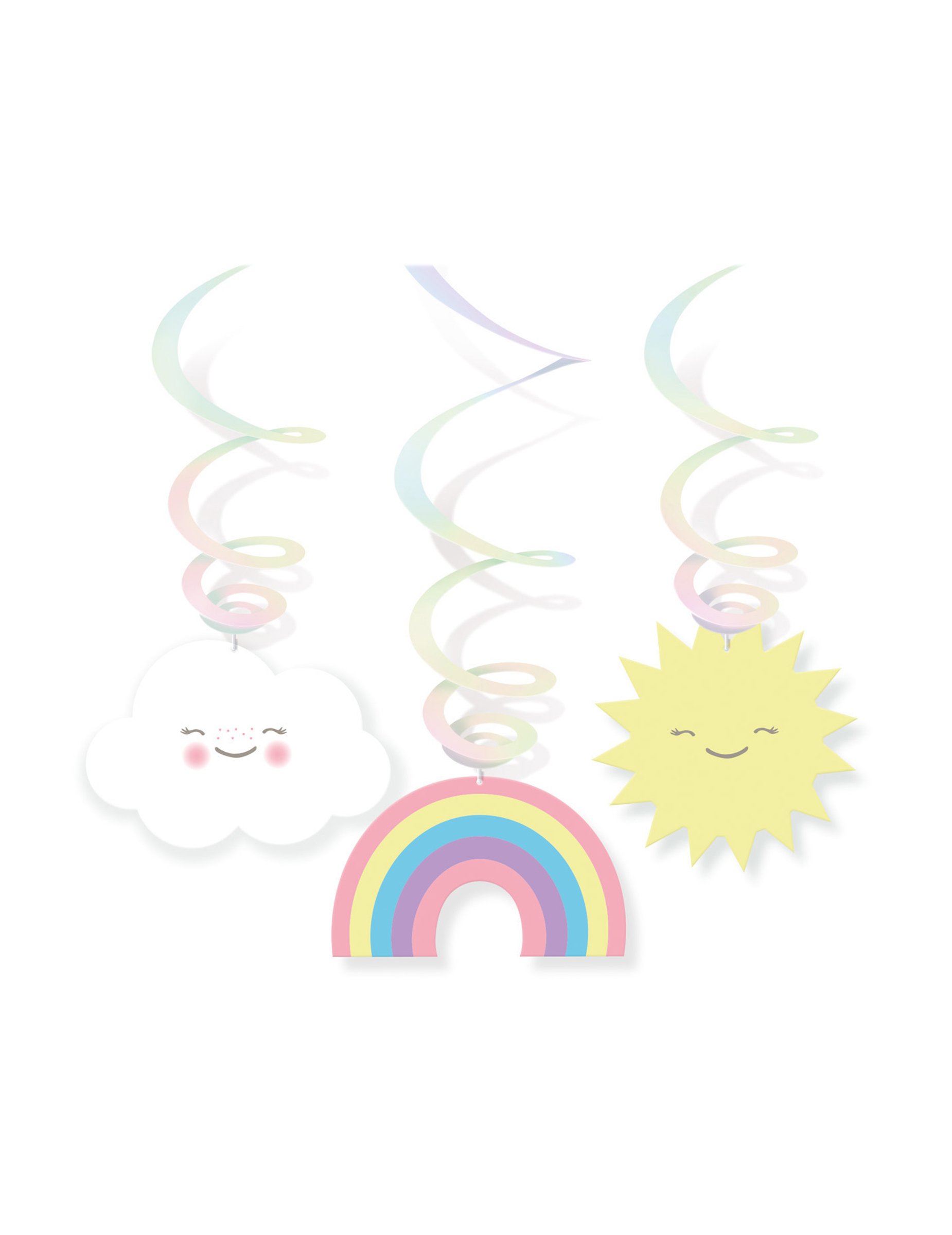 6 Hängedeko Spiralen Wolke