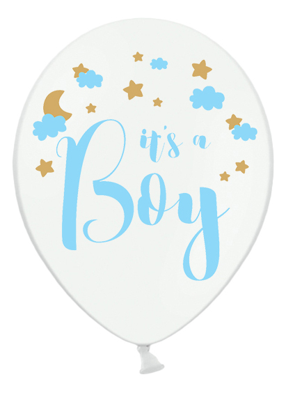 6 "It's a Boy" Luftballons Blau 30 cm Babyparty