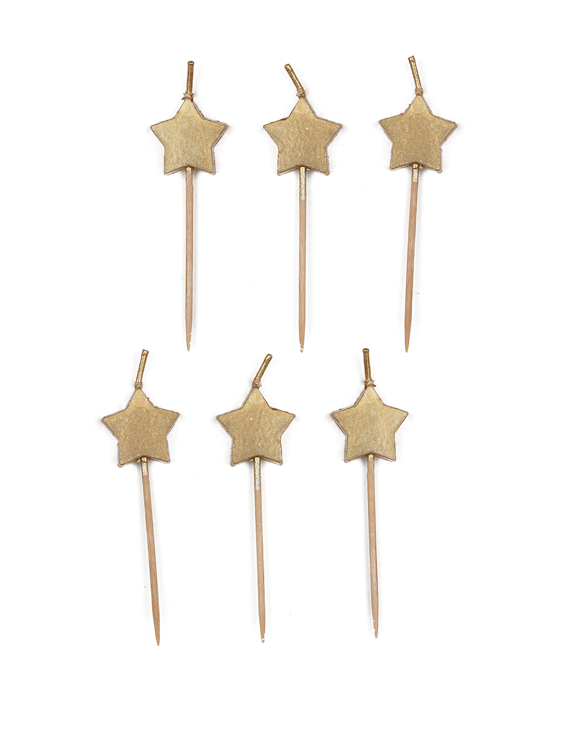 6 Kerzen-Piekser Sterne Gold