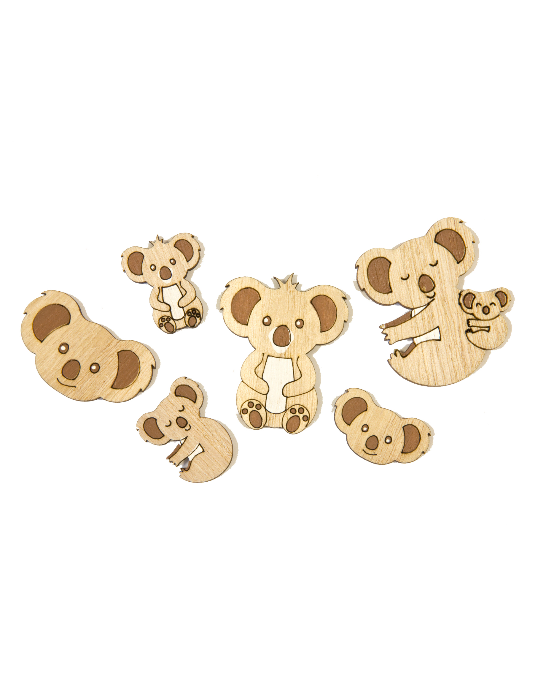 6 Koala Holz-Konfetti