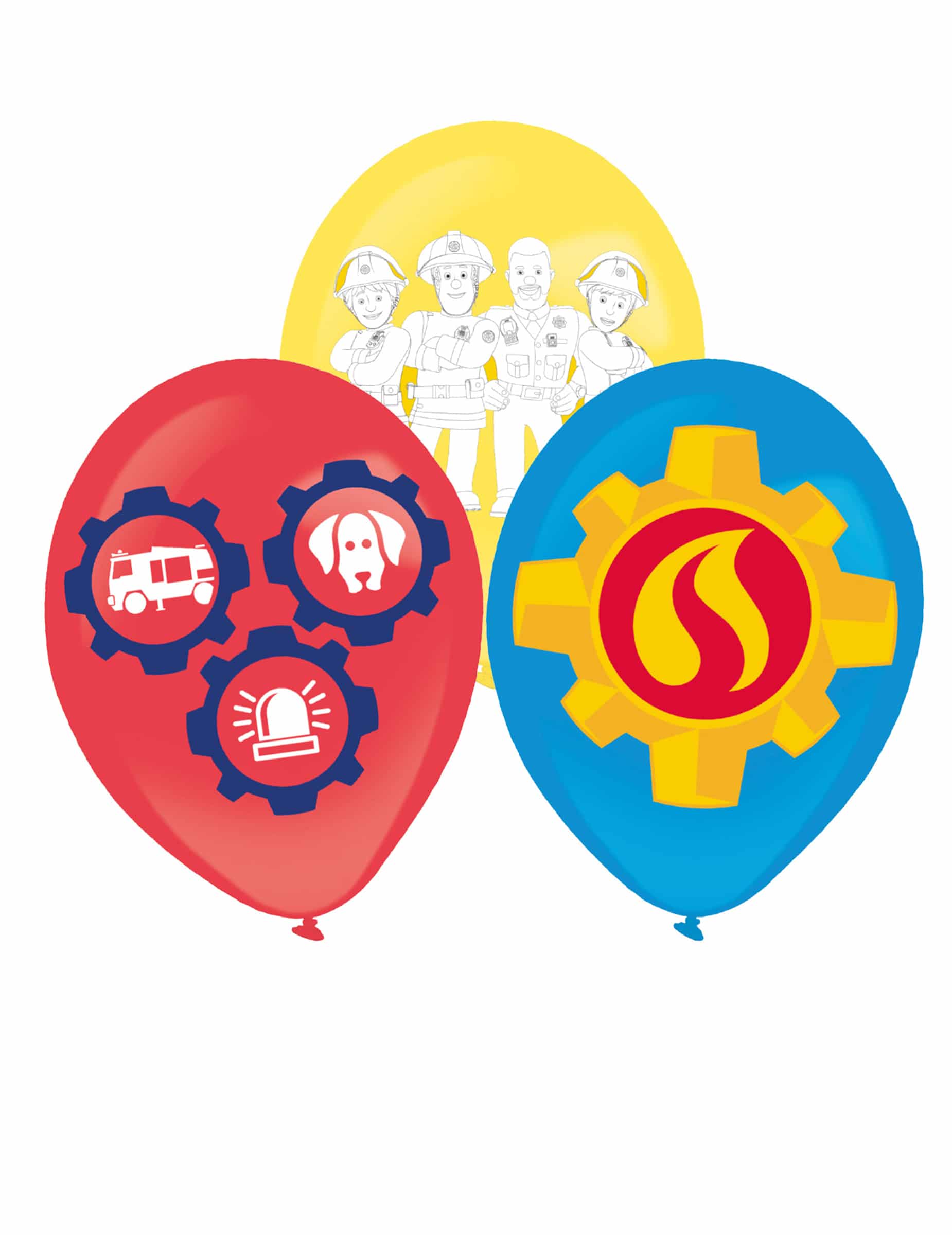 6 Latexballons Feuerwehrmann Sam 27