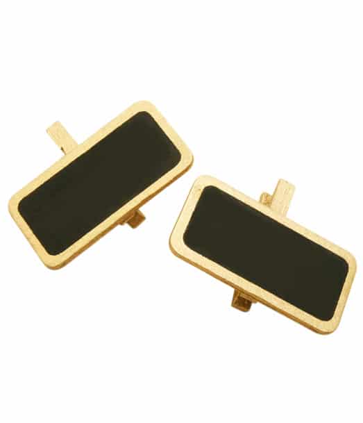 6 Mini Kreidetafeln mit Klammer Gold 4 x 2 cm