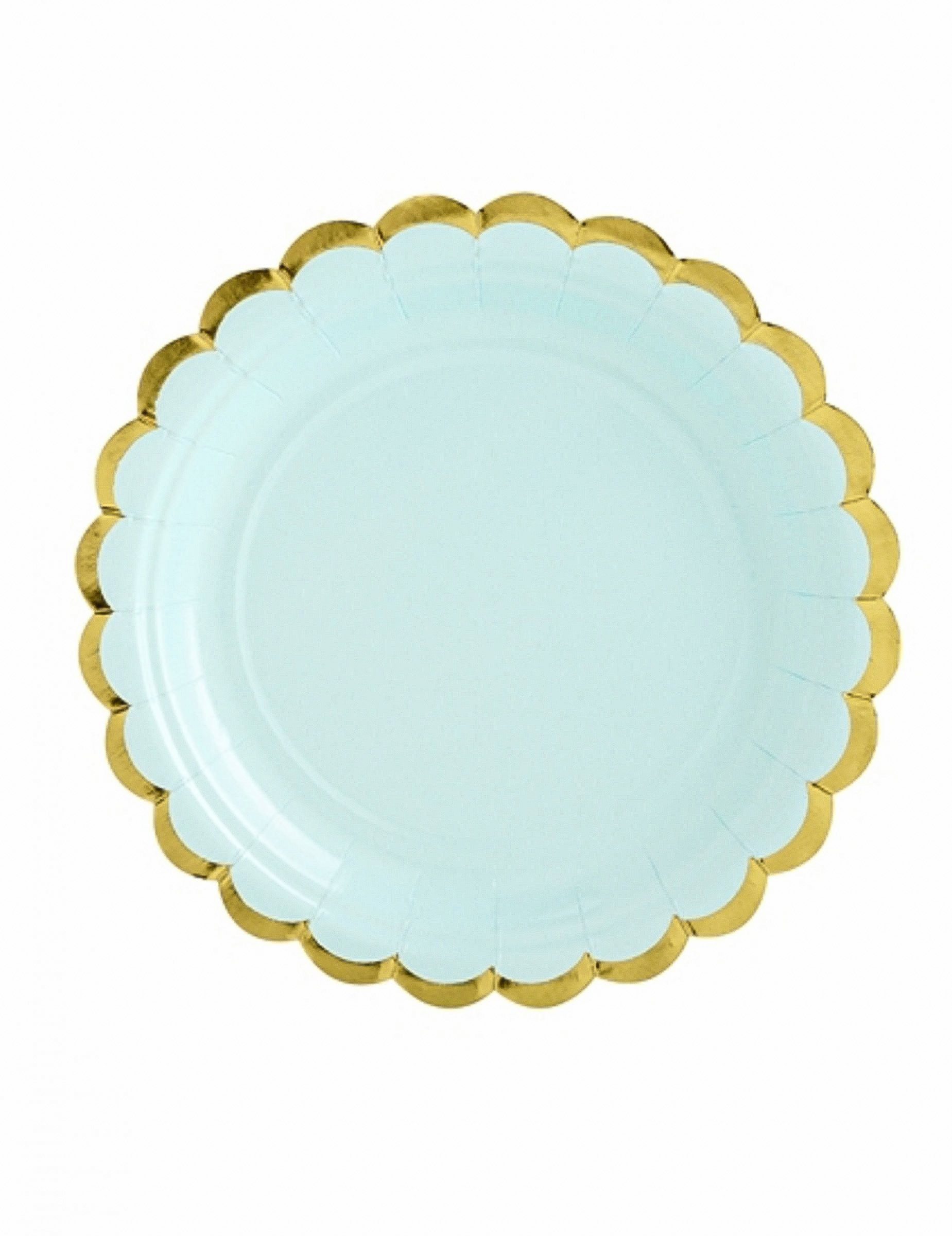 6 Pappteller Mint Gold klein 18 cm