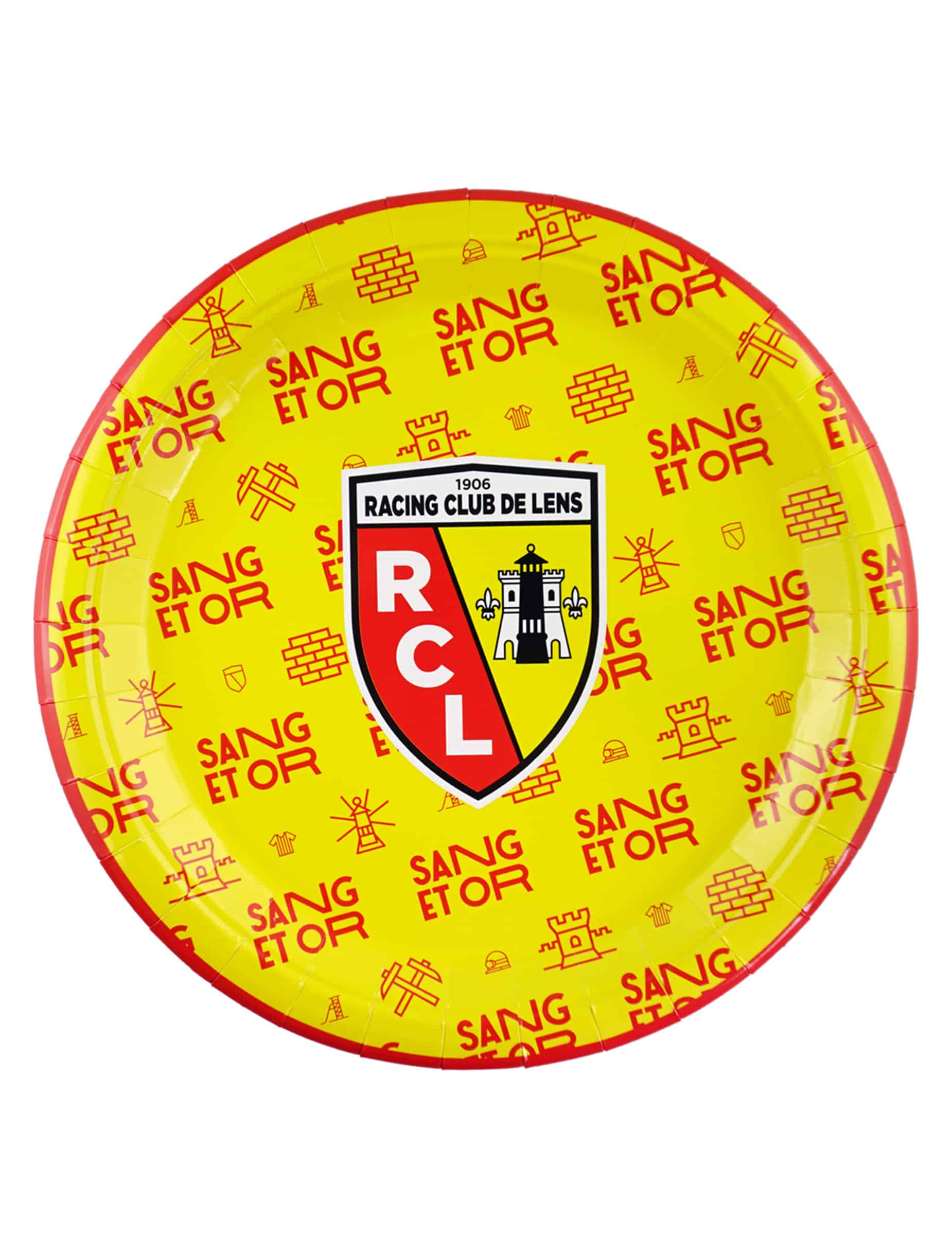 6 Pappteller RC Lens rund 23 cm