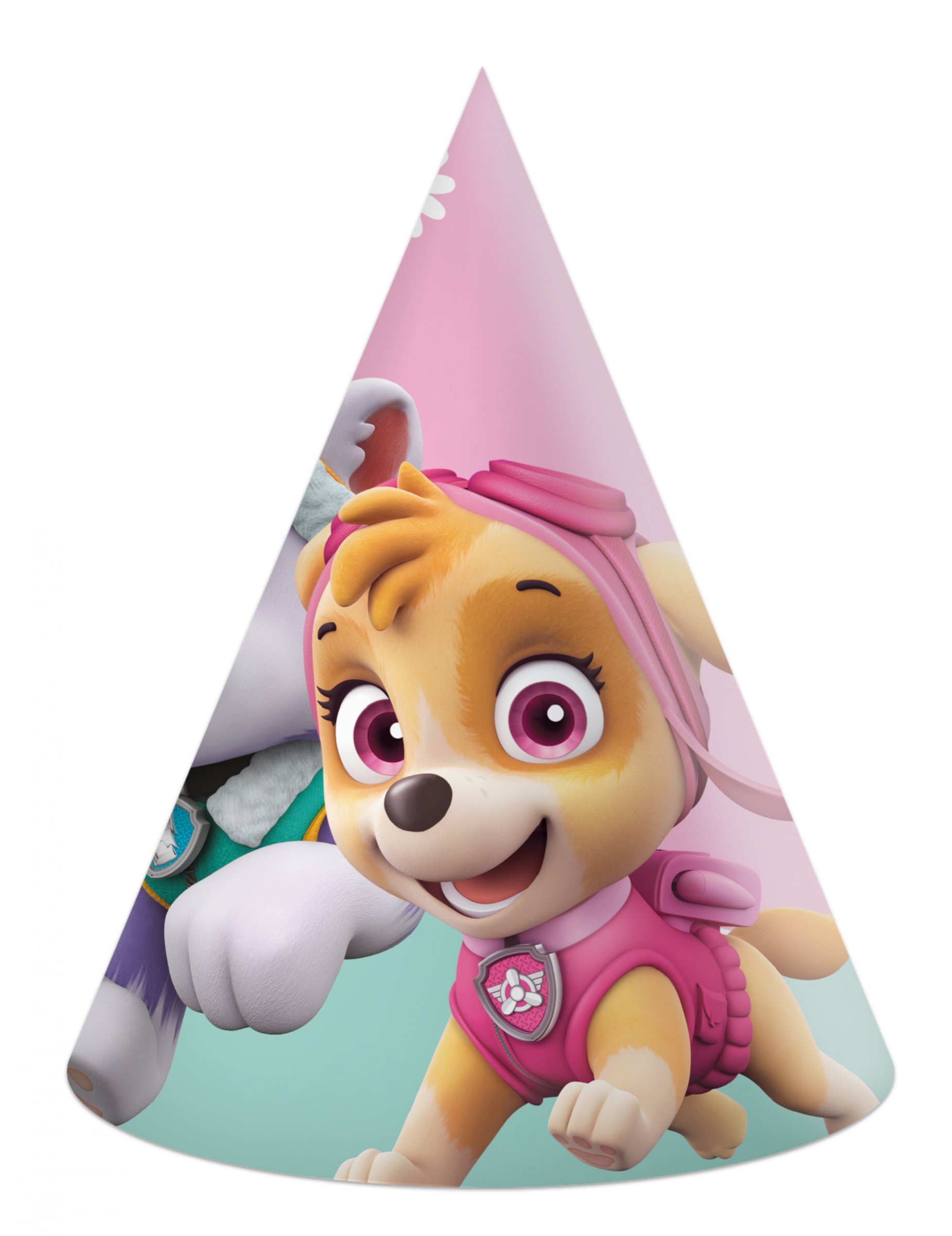 6 Partyhüte Paw Patrol Skye Paw Patrol rosa-türkis