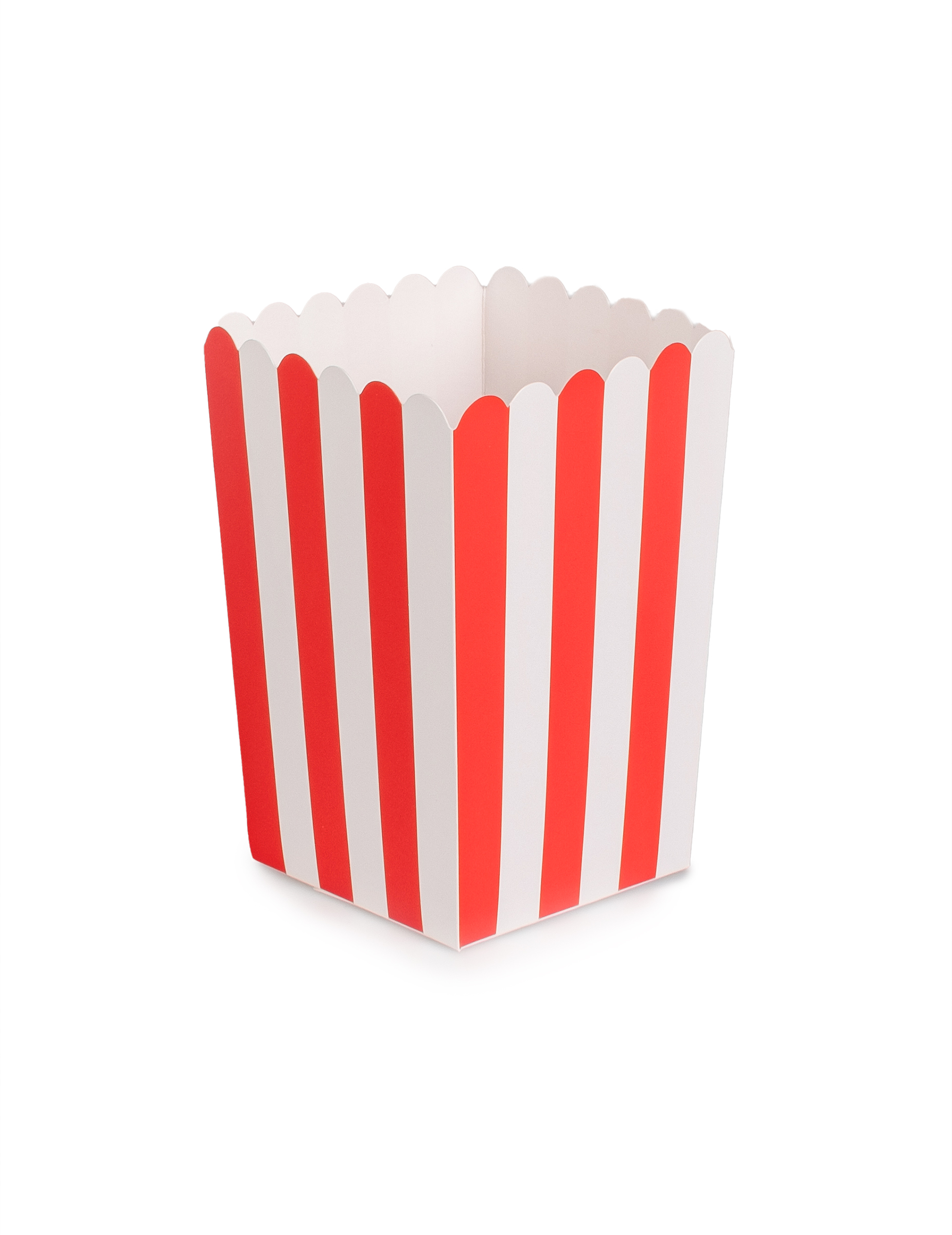 6 Popcorn Boxen Rot Weiß Karton 7 x 12