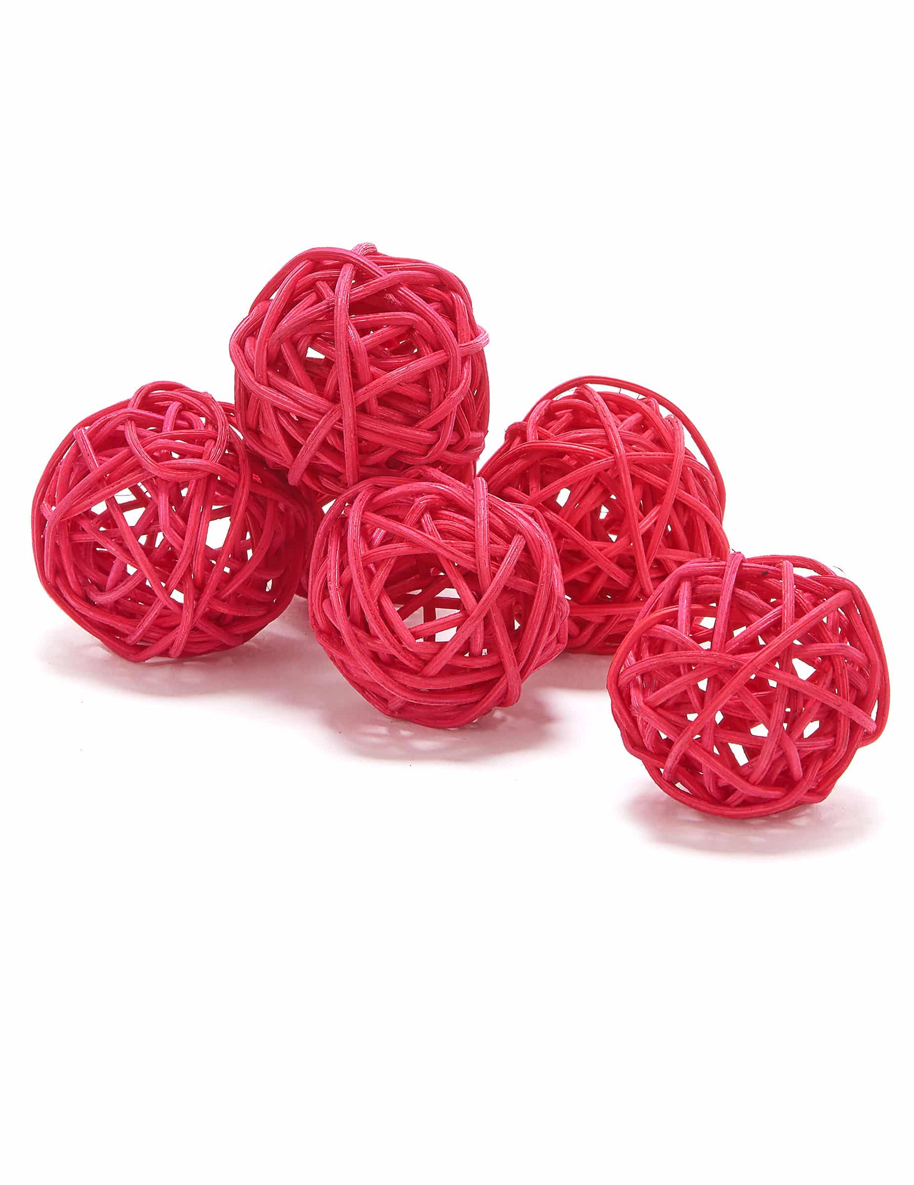 6 Rattan Kugeln Rot 3