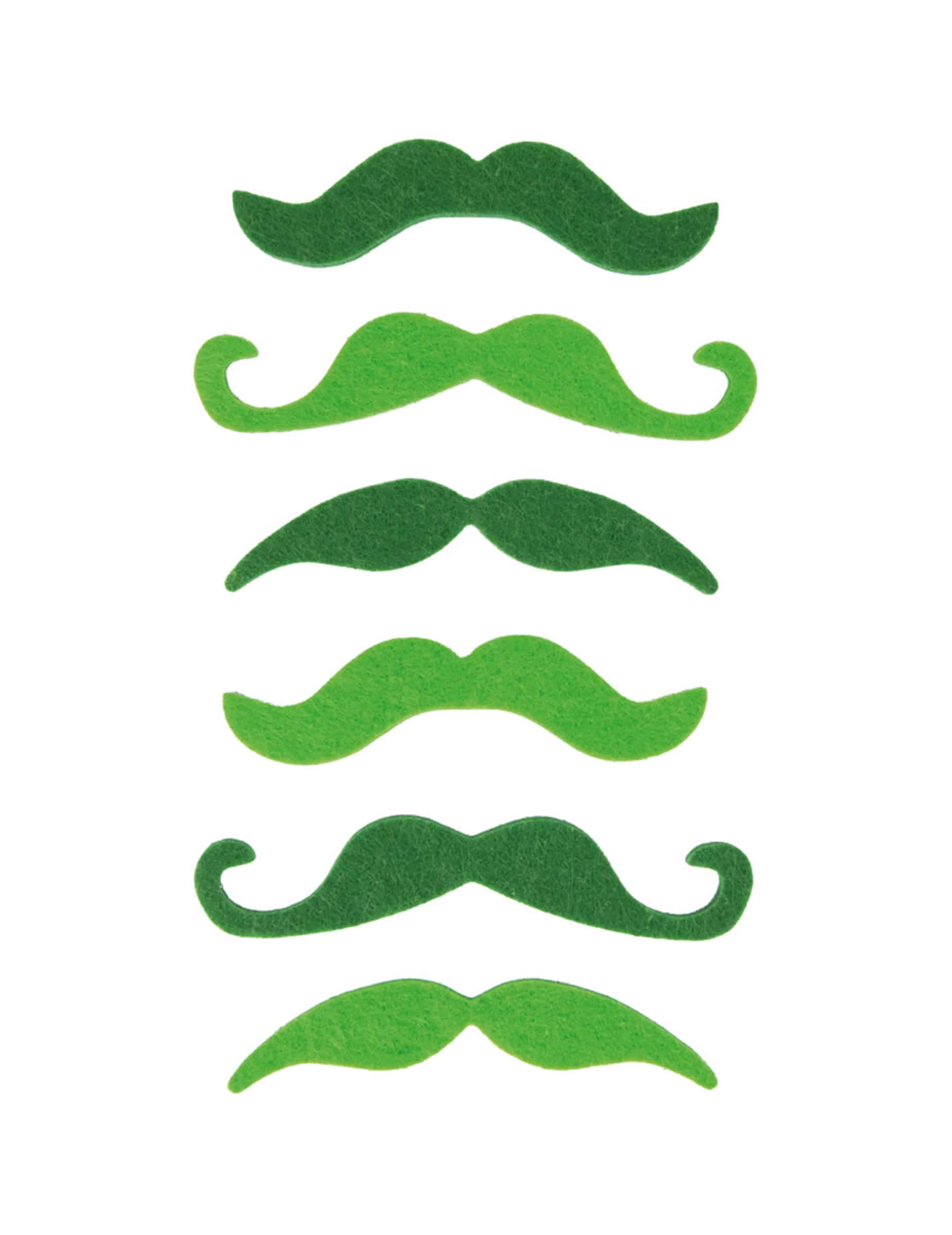 6 Schnurrbärte Set für Erwachsene grün Saint Patrick
