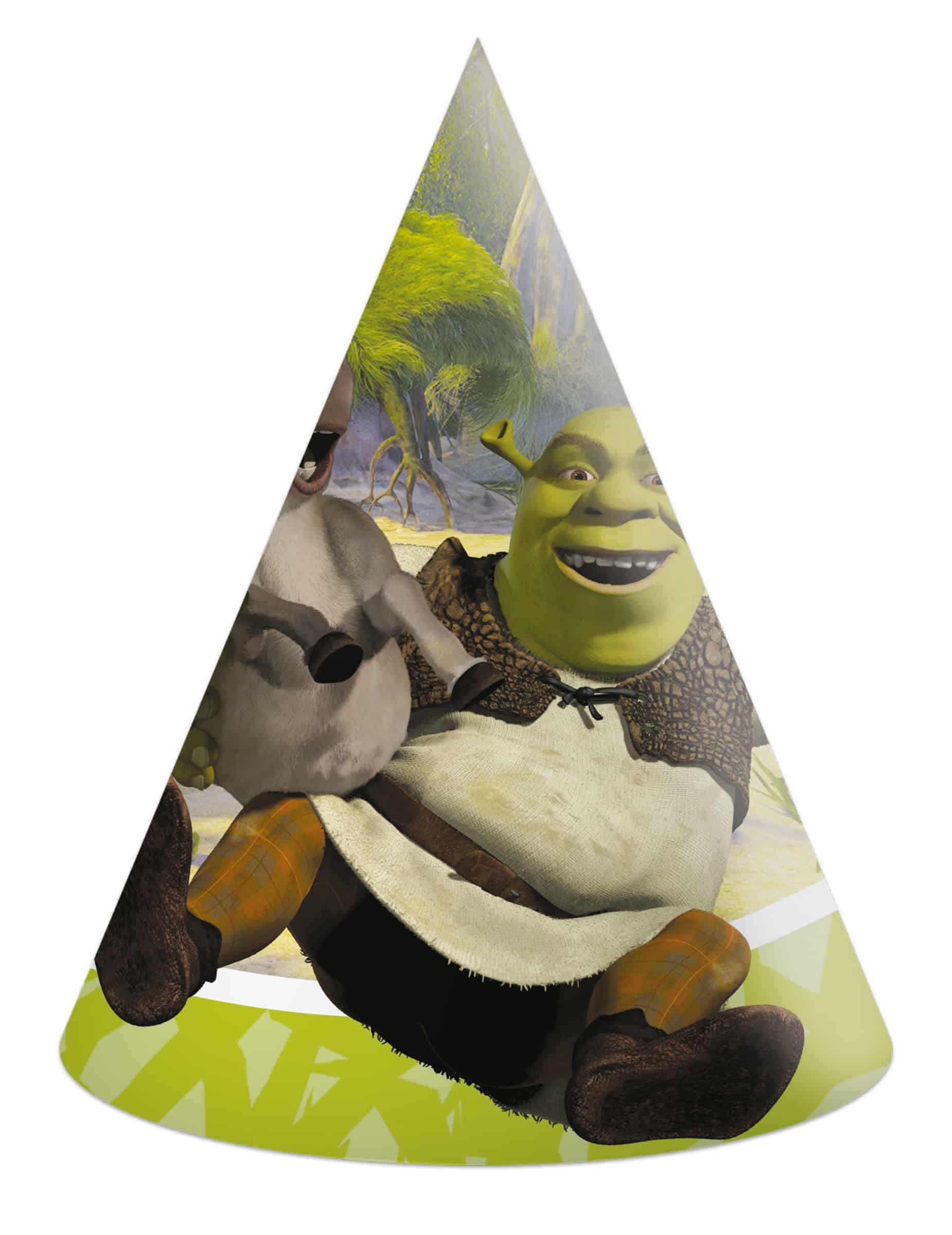 6 Shrek Partyhüte für Kindergeburtstage