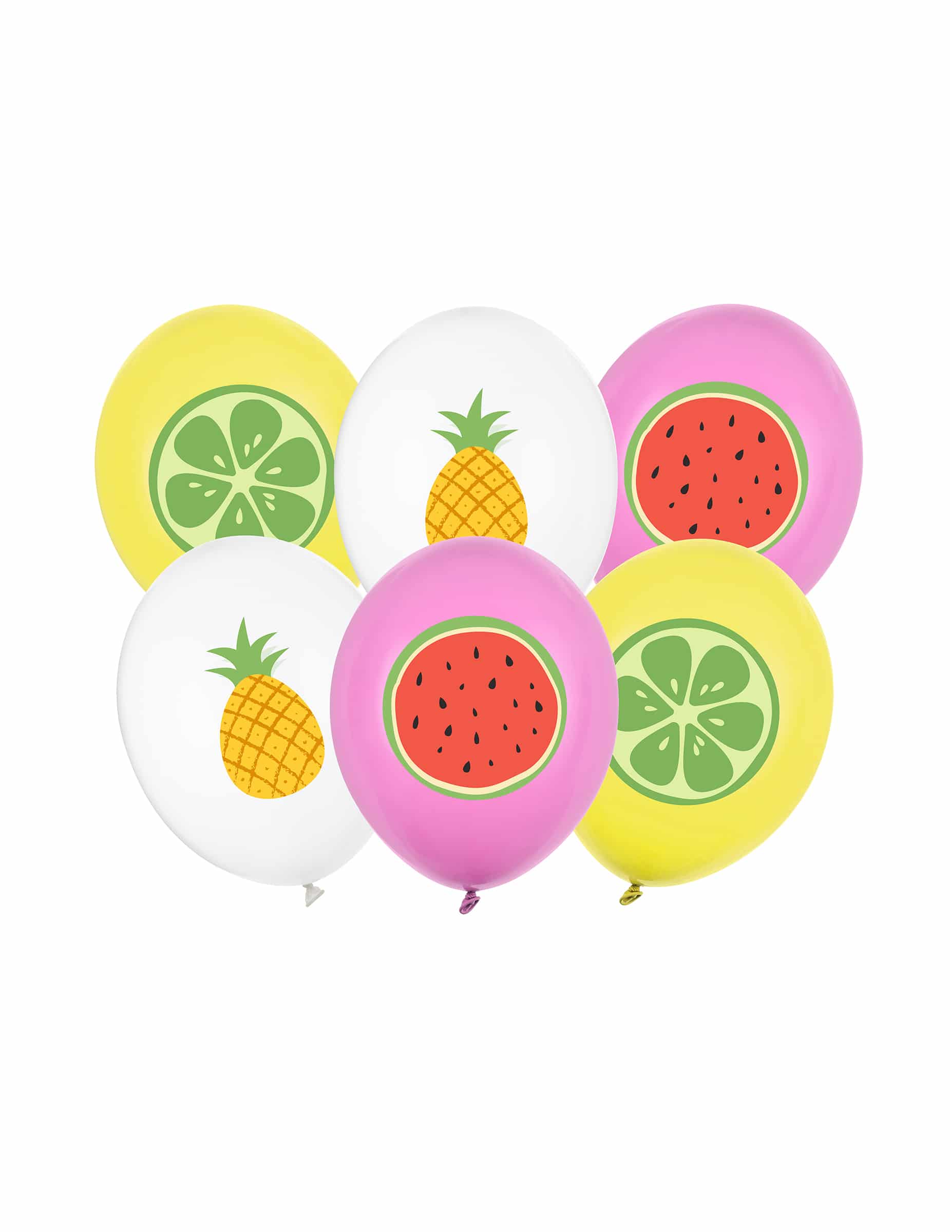 6 Sommerfrüchte Latexballons 30 cm