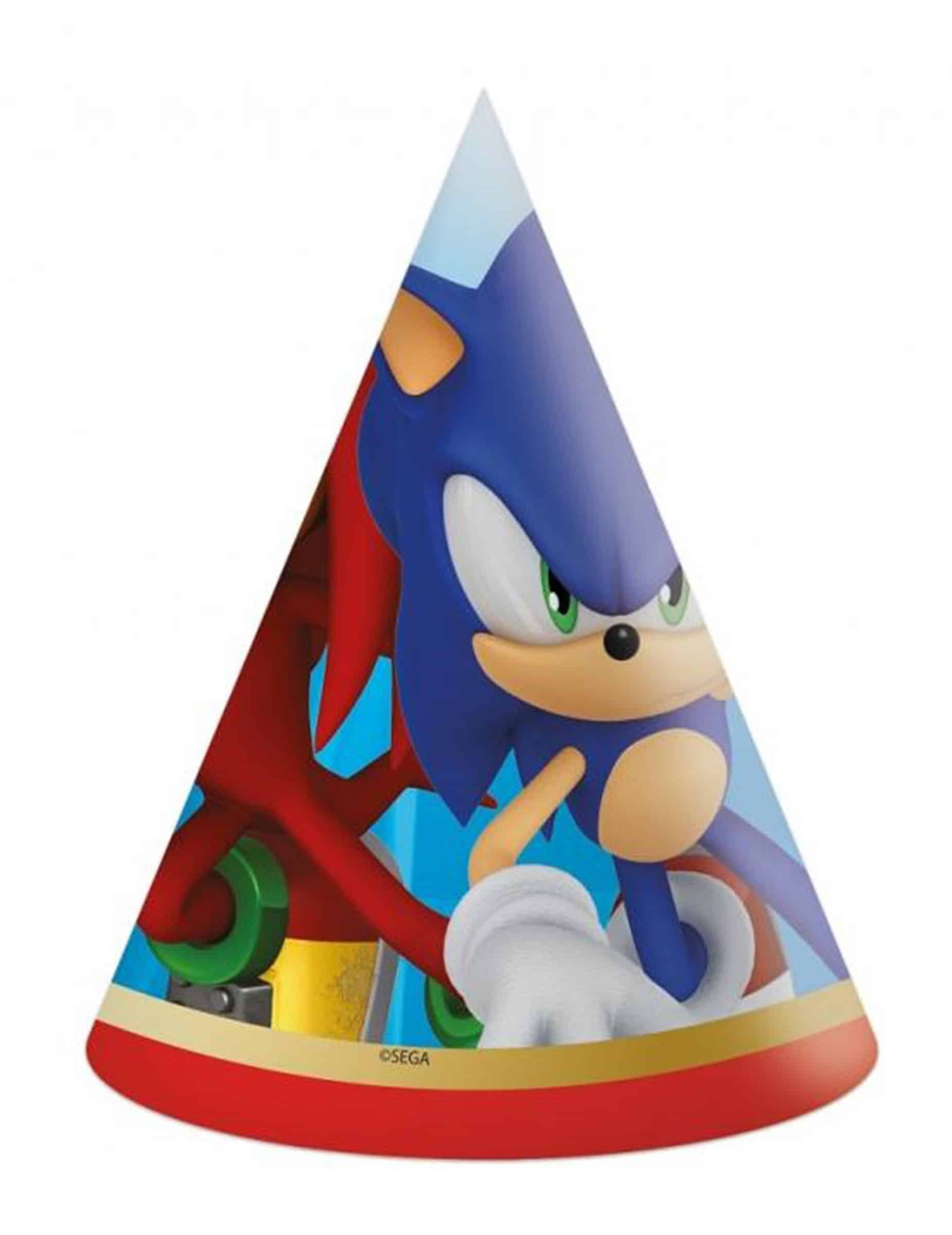 6 Sonic Partyhüte
