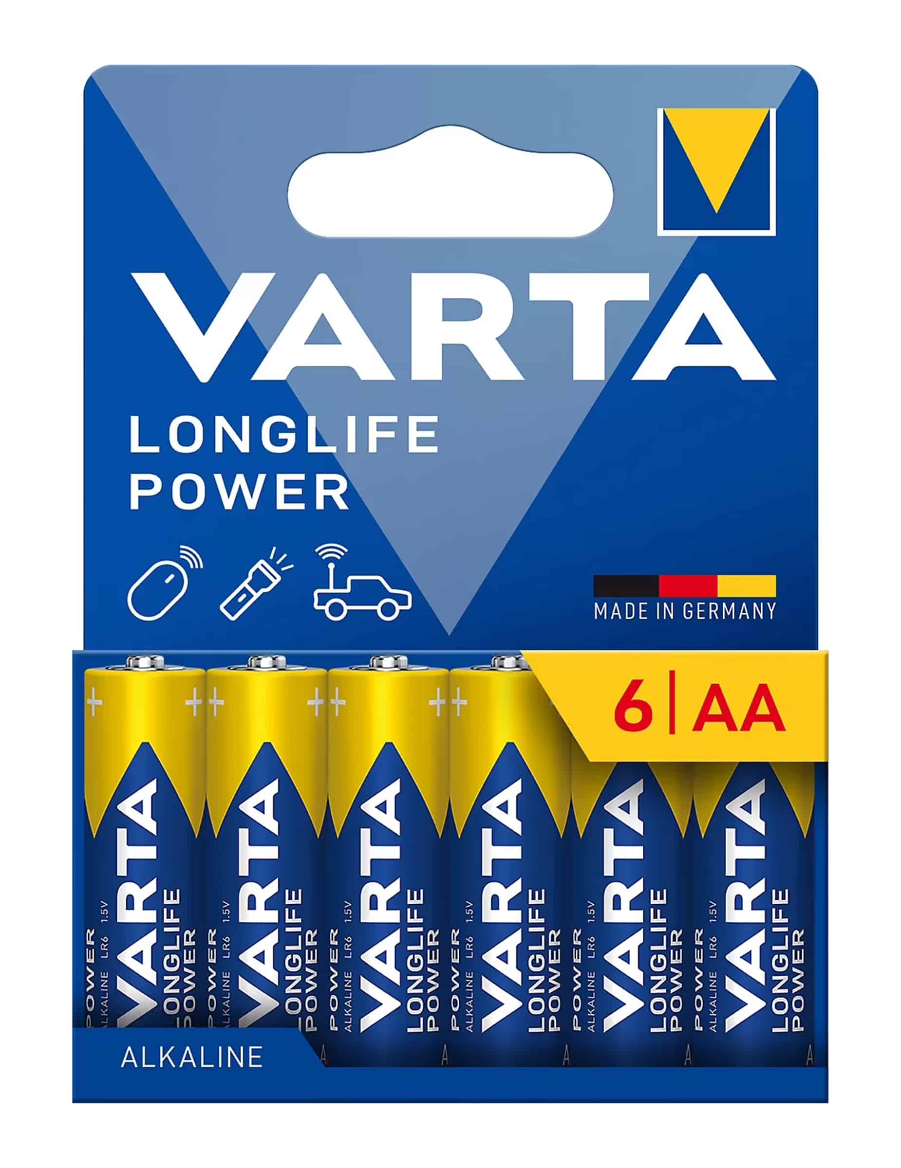 6 Varta Longlife Power LR06/AA Batterien