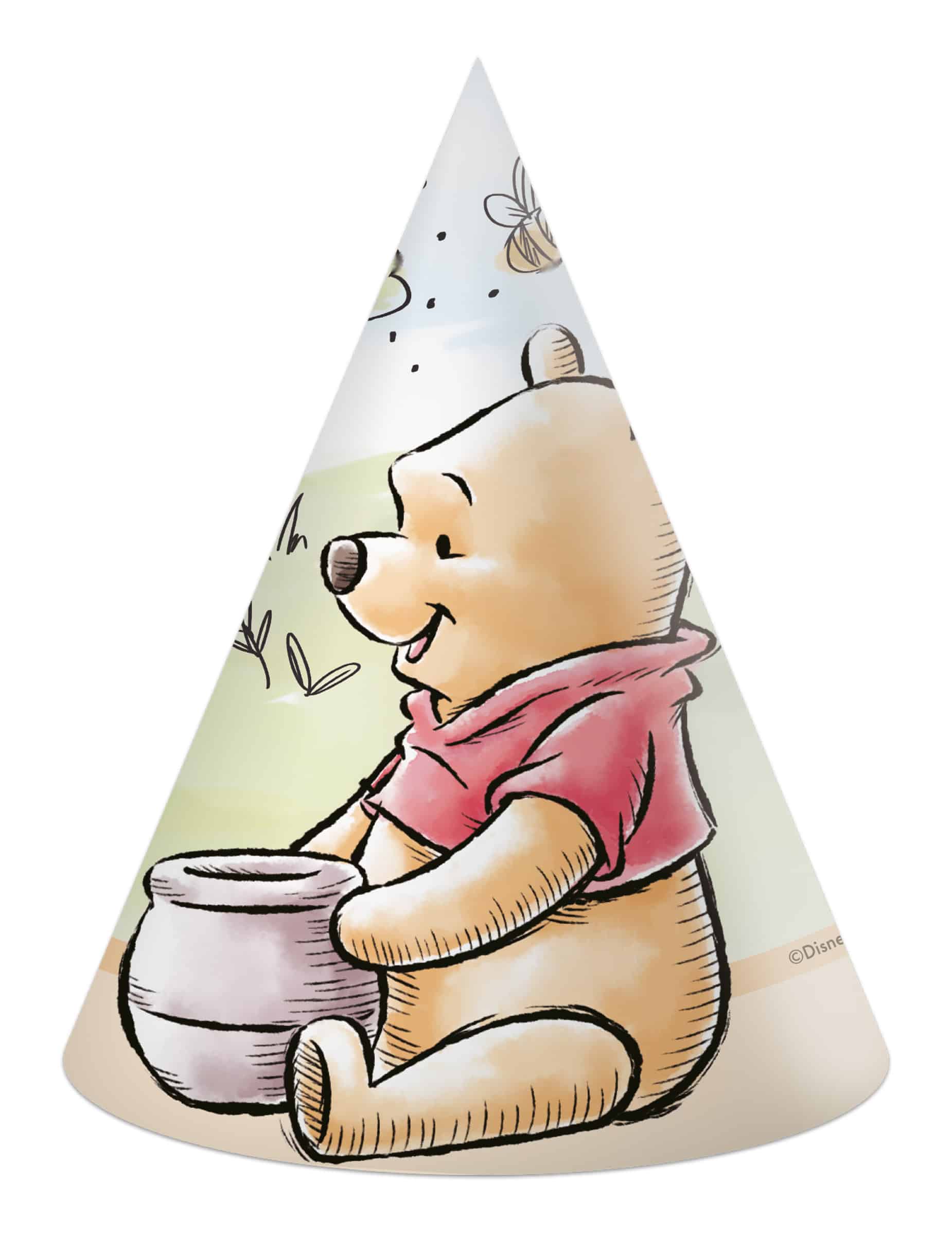 6 Winnie Puuh Partyhüte für Kinder