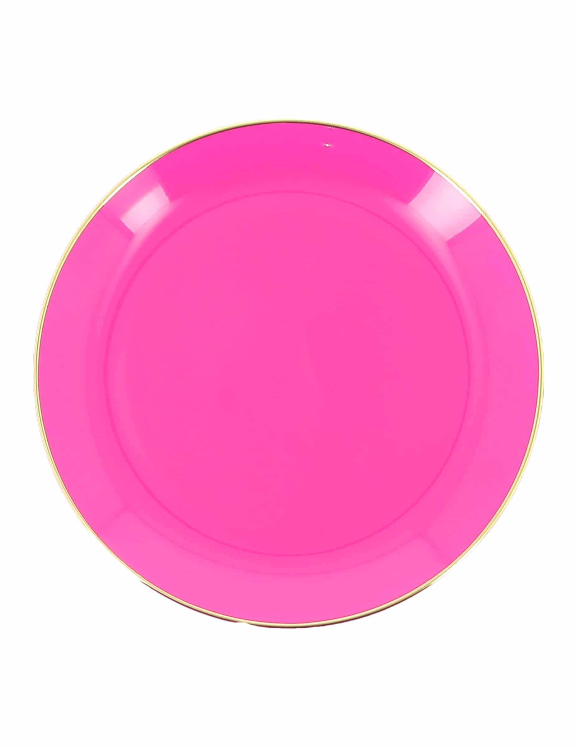 6 kleine wiederverwendbare Plastikteller in Rosa und Gold 19 cm