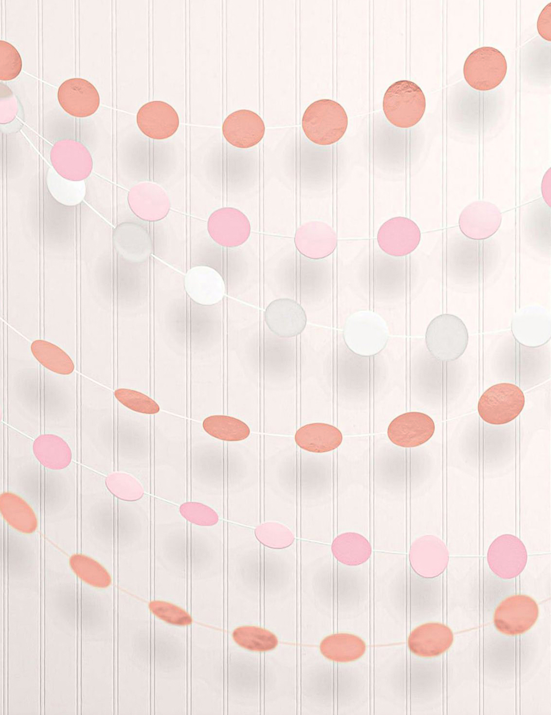 6 rosegoldene Papier-Girlanden 2