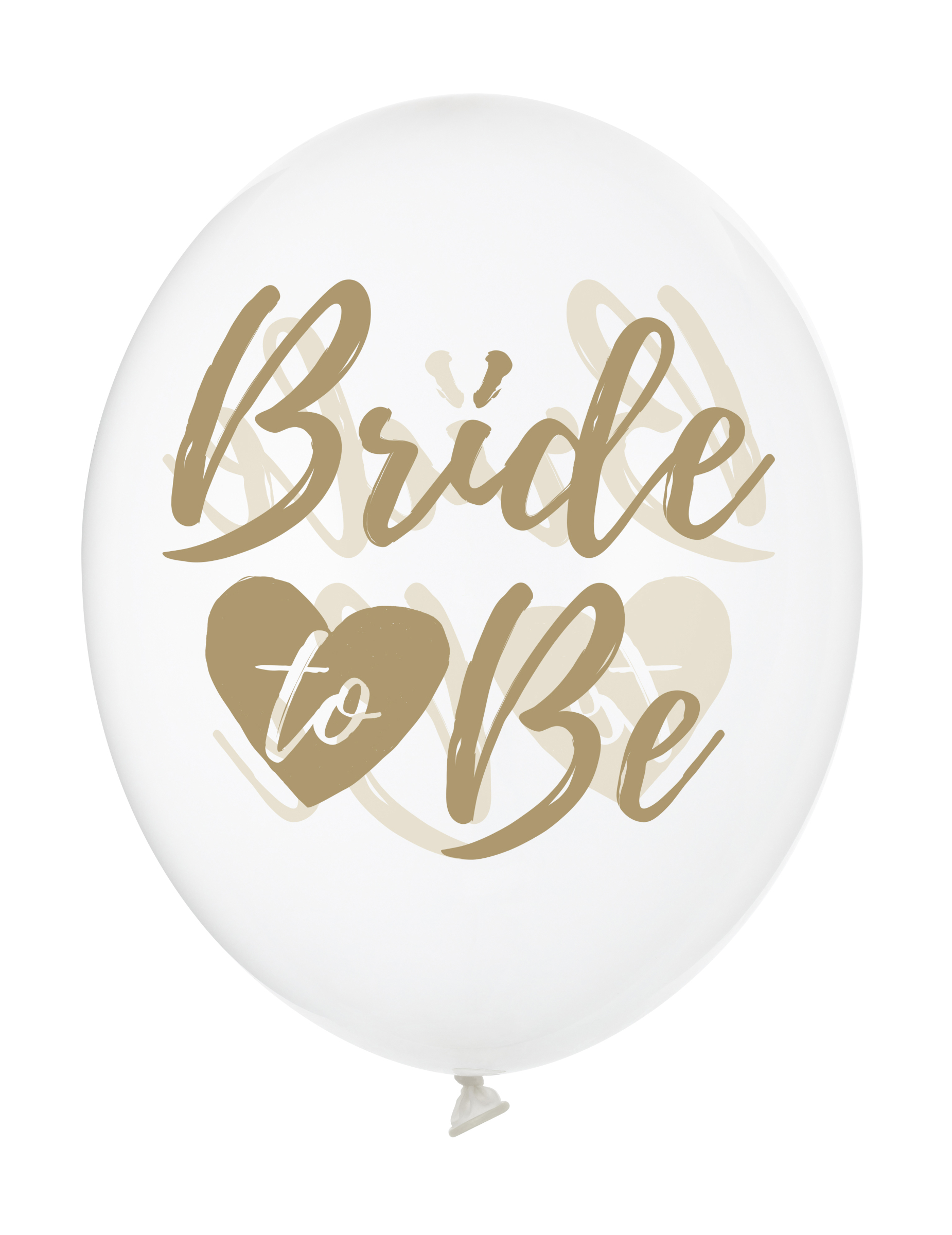 6 transparente Luftballons Bride to be Gold 30 cm für JGA Deko