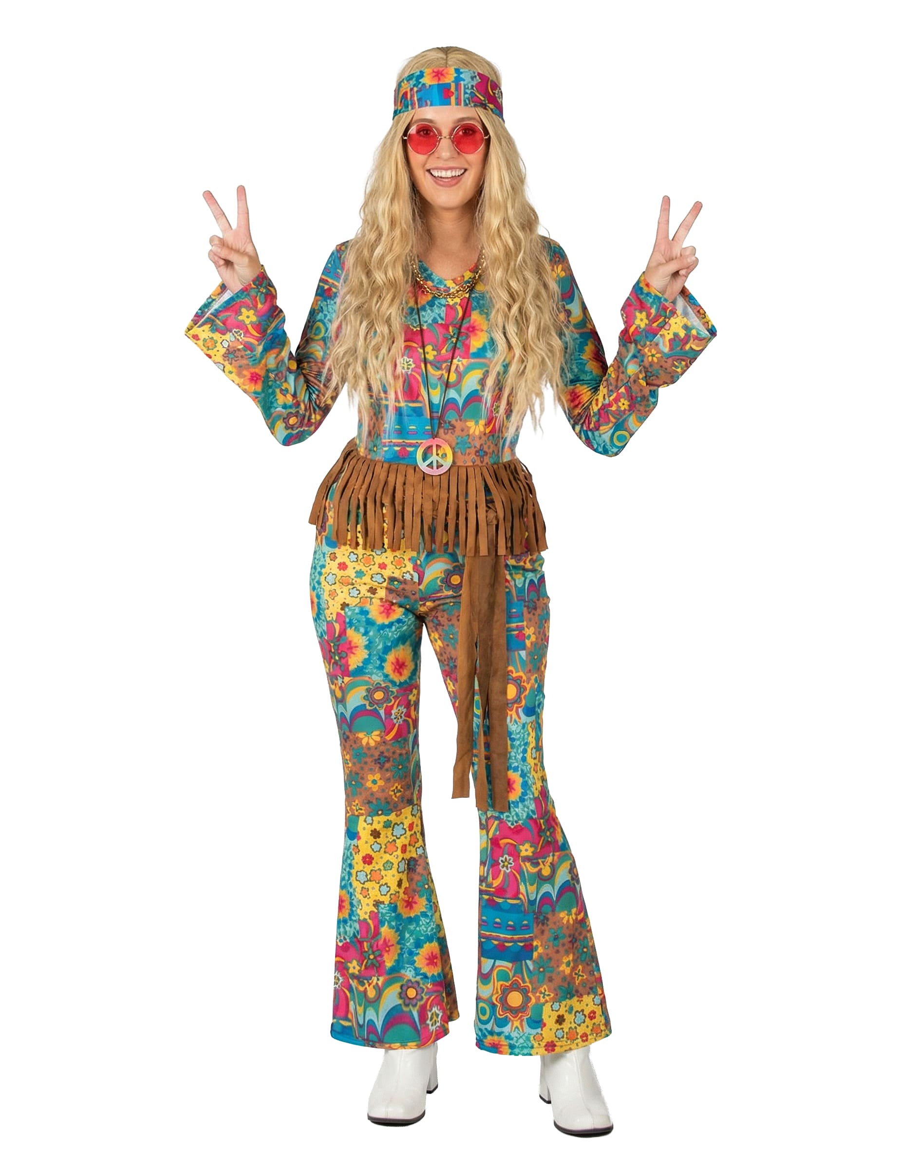 60er Jahre Hippie Damenkostüm Sixties bunt
